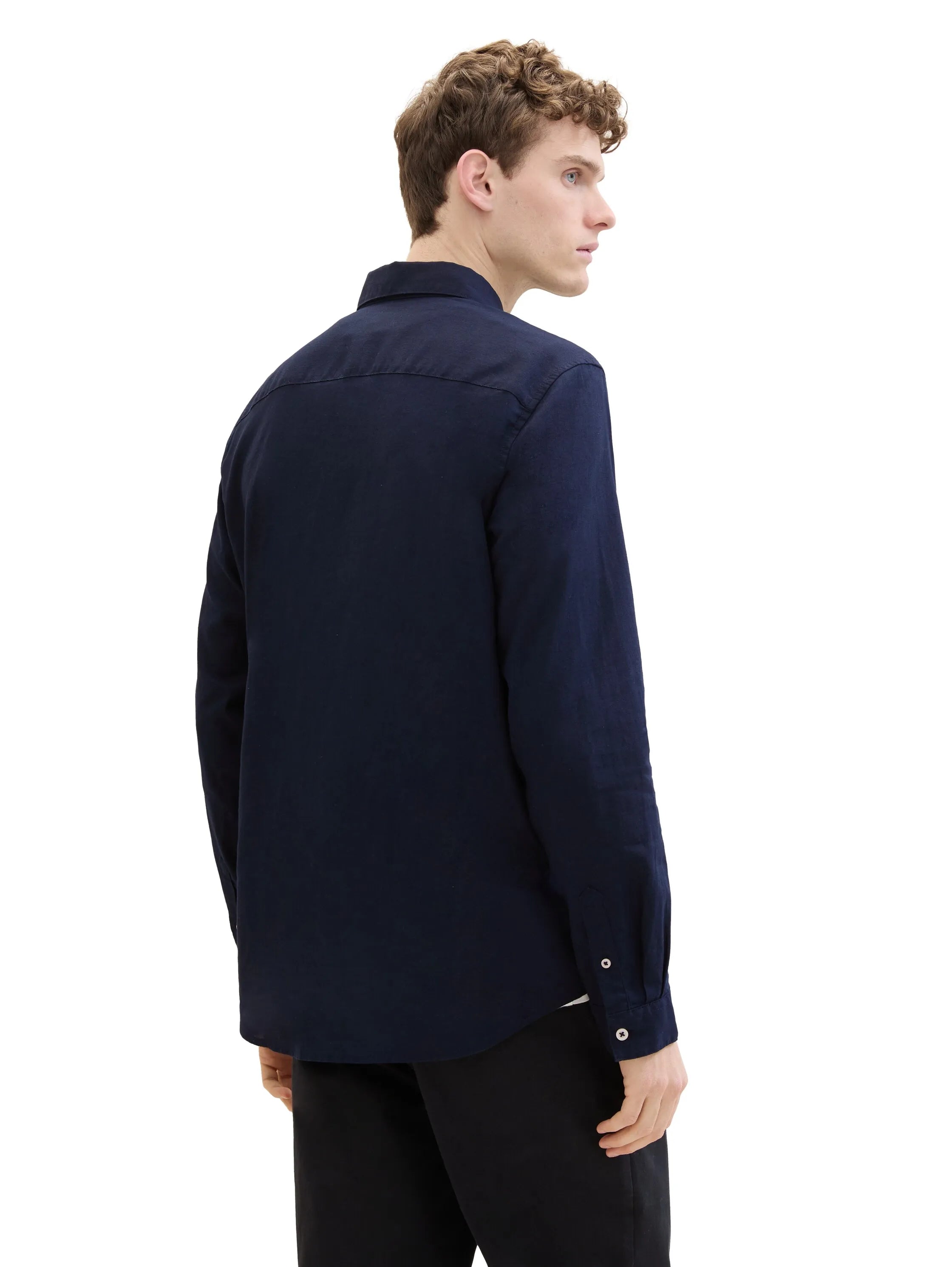 Tom Tailor Sky Captain Blue Men Regular Fit Long-Sleeved Dress Shirt SKU: 1041273_10668 Image 03