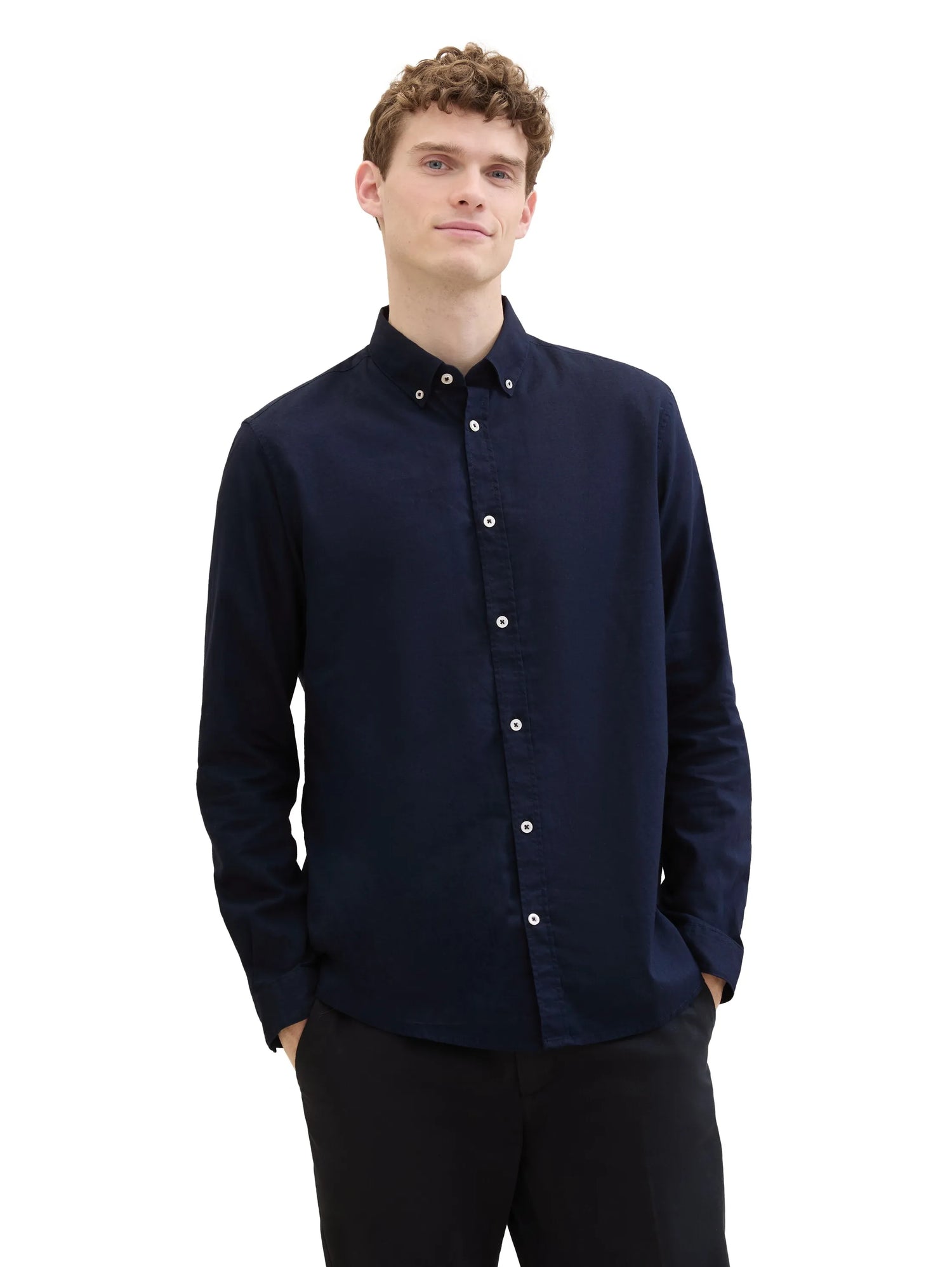 Tom Tailor Sky Captain Blue Men Regular Fit Long-Sleeved Dress Shirt SKU: 1041273_10668 Image 07