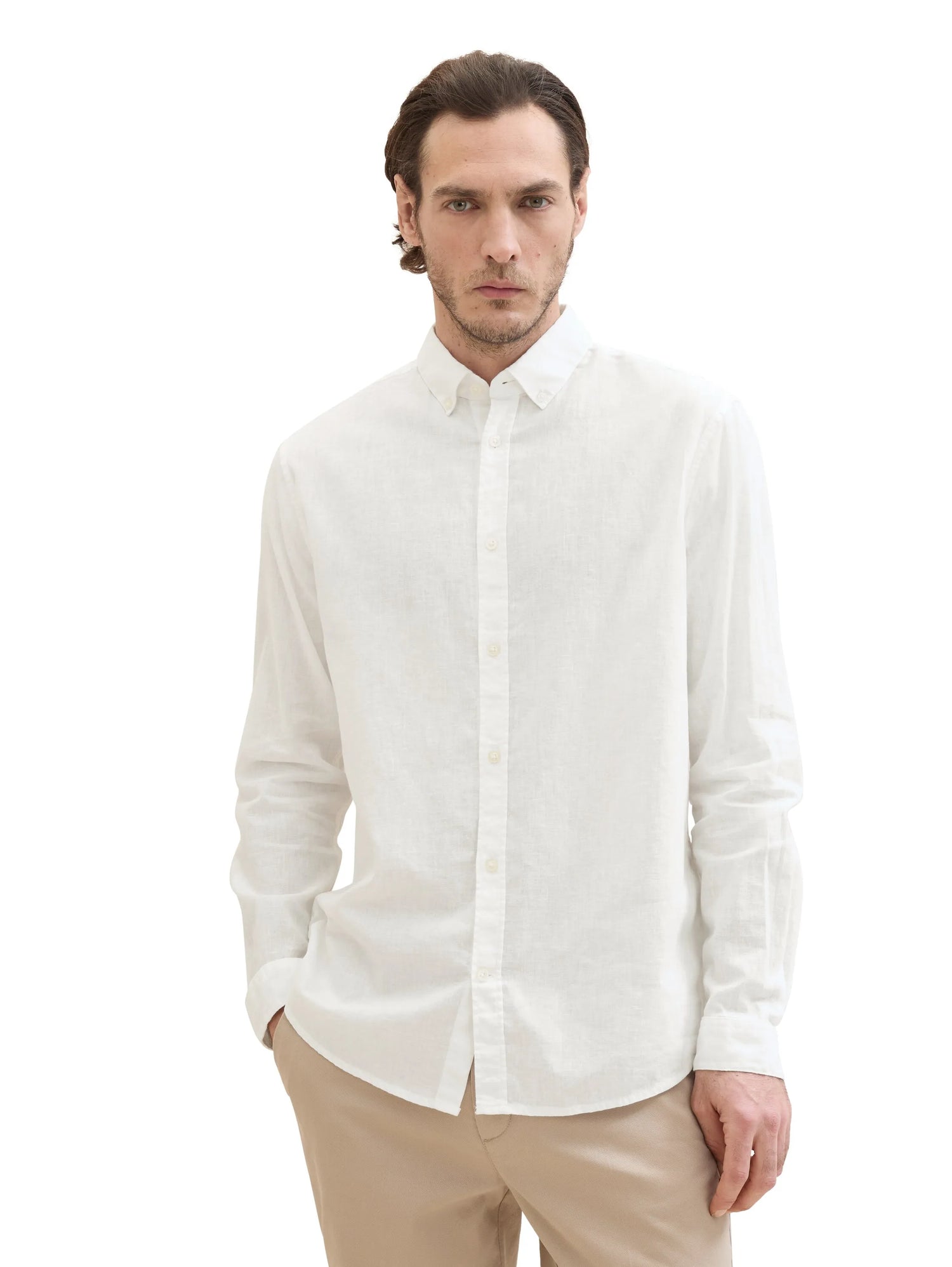Tom Tailor White Men Regular Fit Long-Sleeved Dress Shirt SKU: 1041273_20000 Image 04