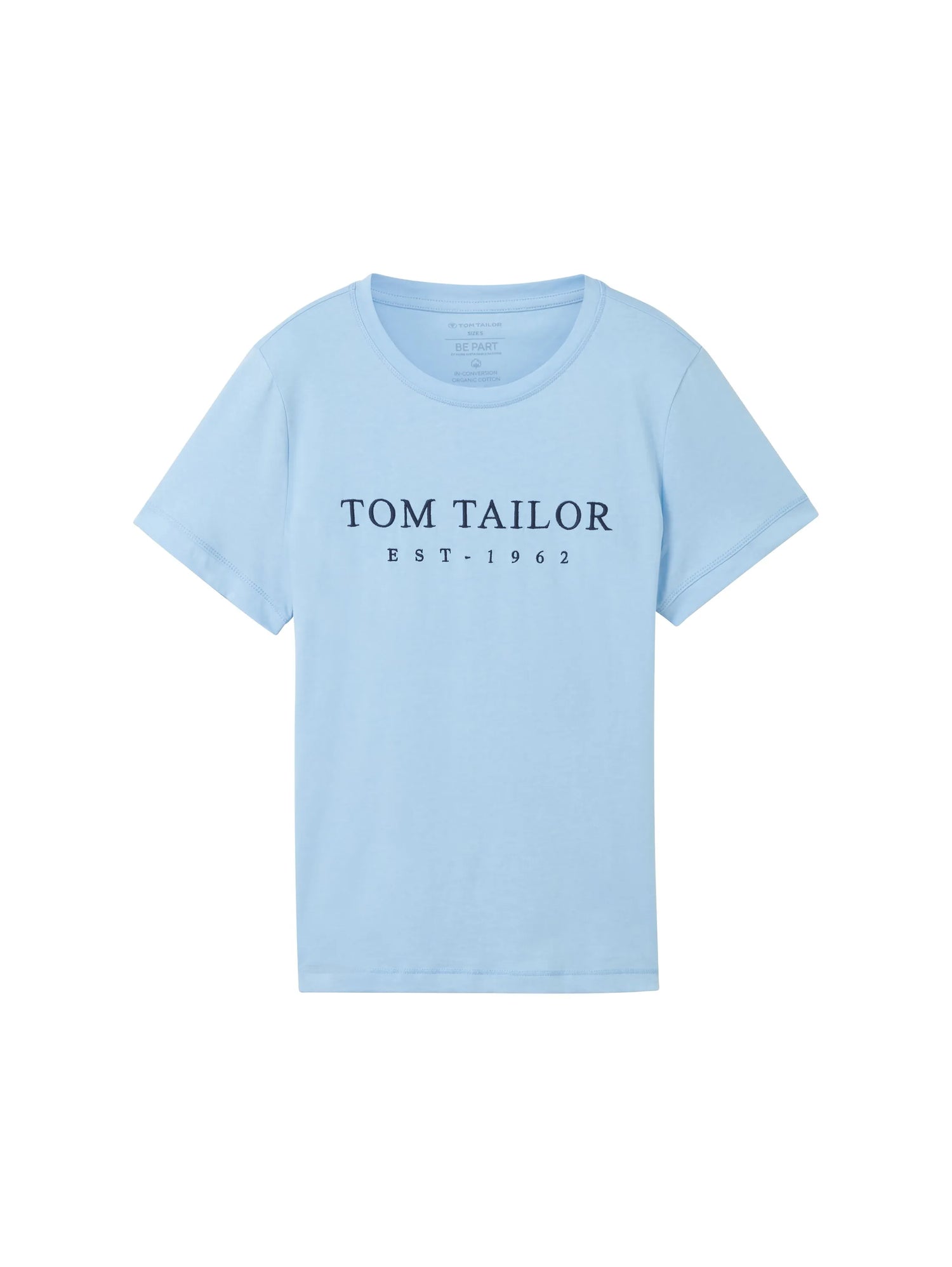 Tom Tailor Light Fjord Blue Women T-Shirt with Embroidered Logo SKU: 1041288_34587 Image 07
