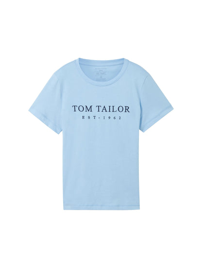Tom Tailor Light Fjord Blue Women T-Shirt with Embroidered Logo SKU: 1041288_34587 Image 07