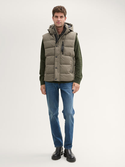 Puffer Gilet with A Removable Hood_1041322_11848_03