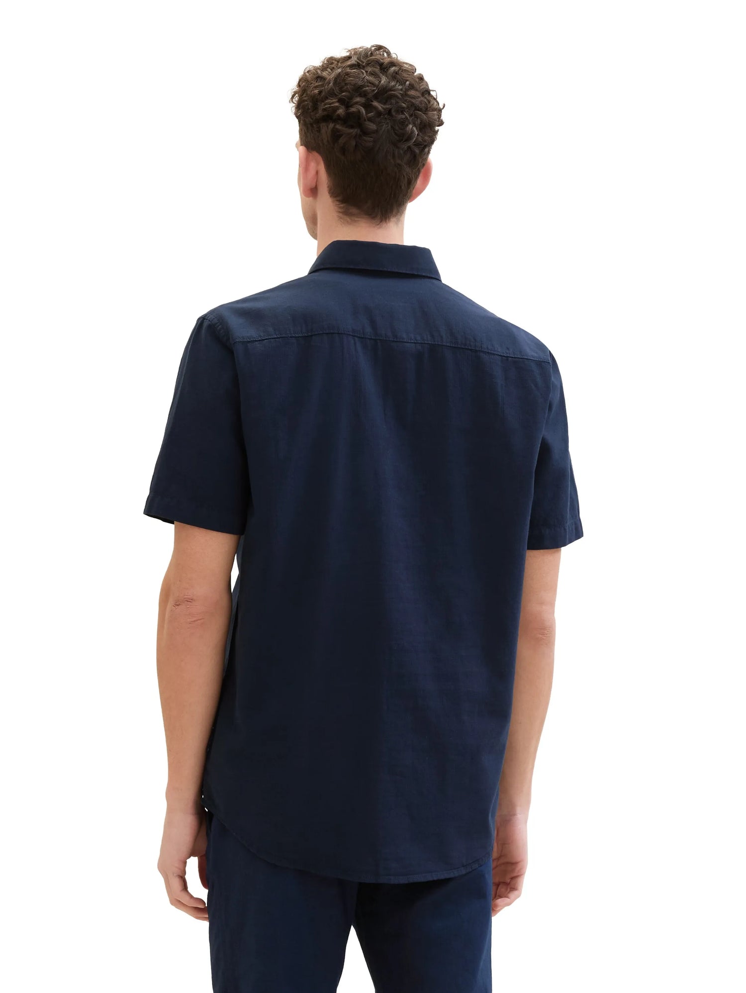 Tom Tailor Sky Captain Blue Men Short-Sleeved Shirt with a Chest Pocket SKU: 1041350_10668 Image 03