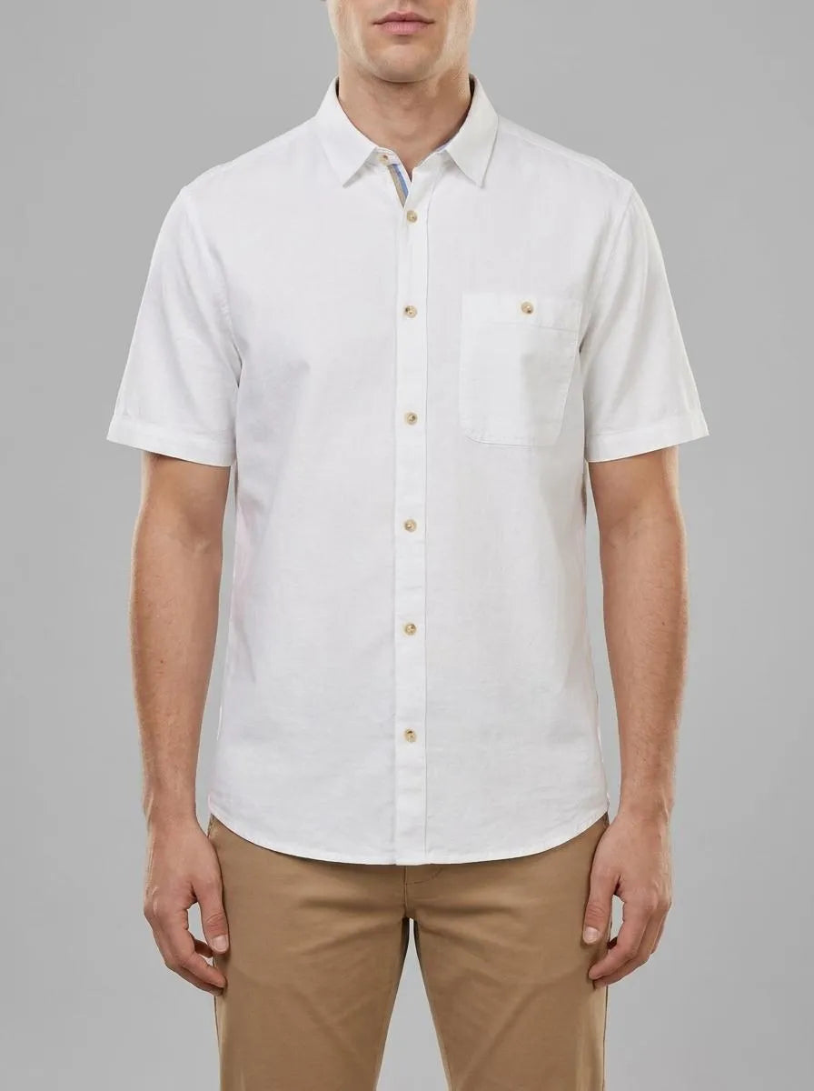 Tom Tailor White Men Short-Sleeved Shirt with a Chest Pocket SKU: 1041350_20000 Image 00