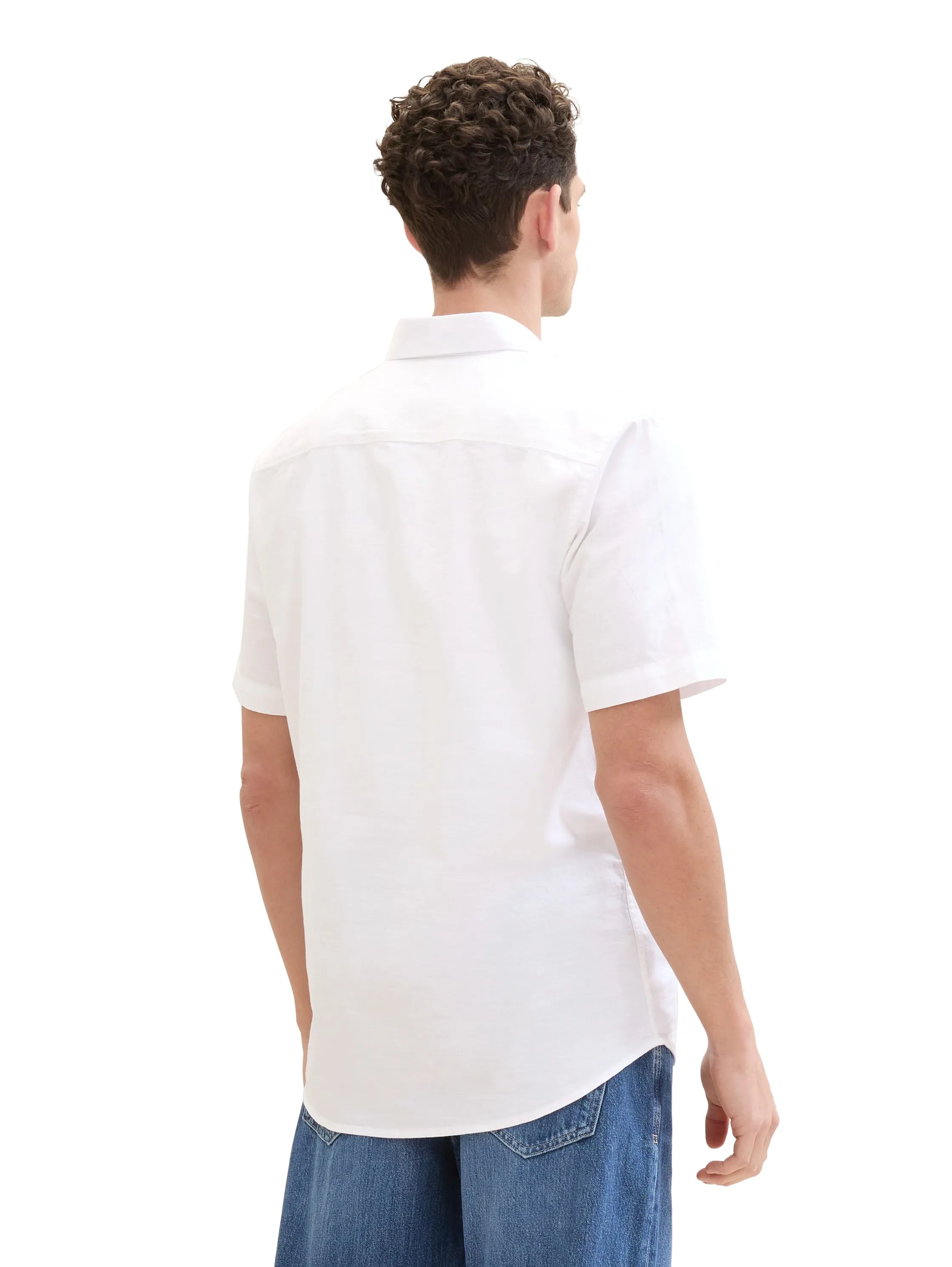 Tom Tailor White Men Short-Sleeved Shirt with a Chest Pocket SKU: 1041350_20000 Image 03