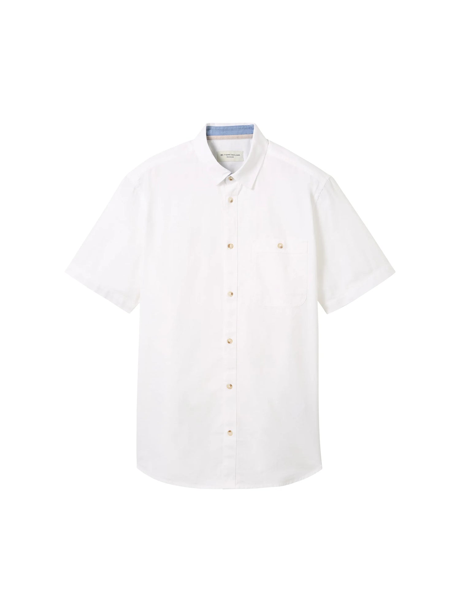 Tom Tailor White Men Short-Sleeved Shirt with a Chest Pocket SKU: 1041350_20000 Image 07