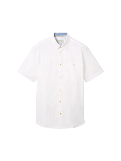Tom Tailor White Men Short-Sleeved Shirt with a Chest Pocket SKU: 1041350_20000 Image 07