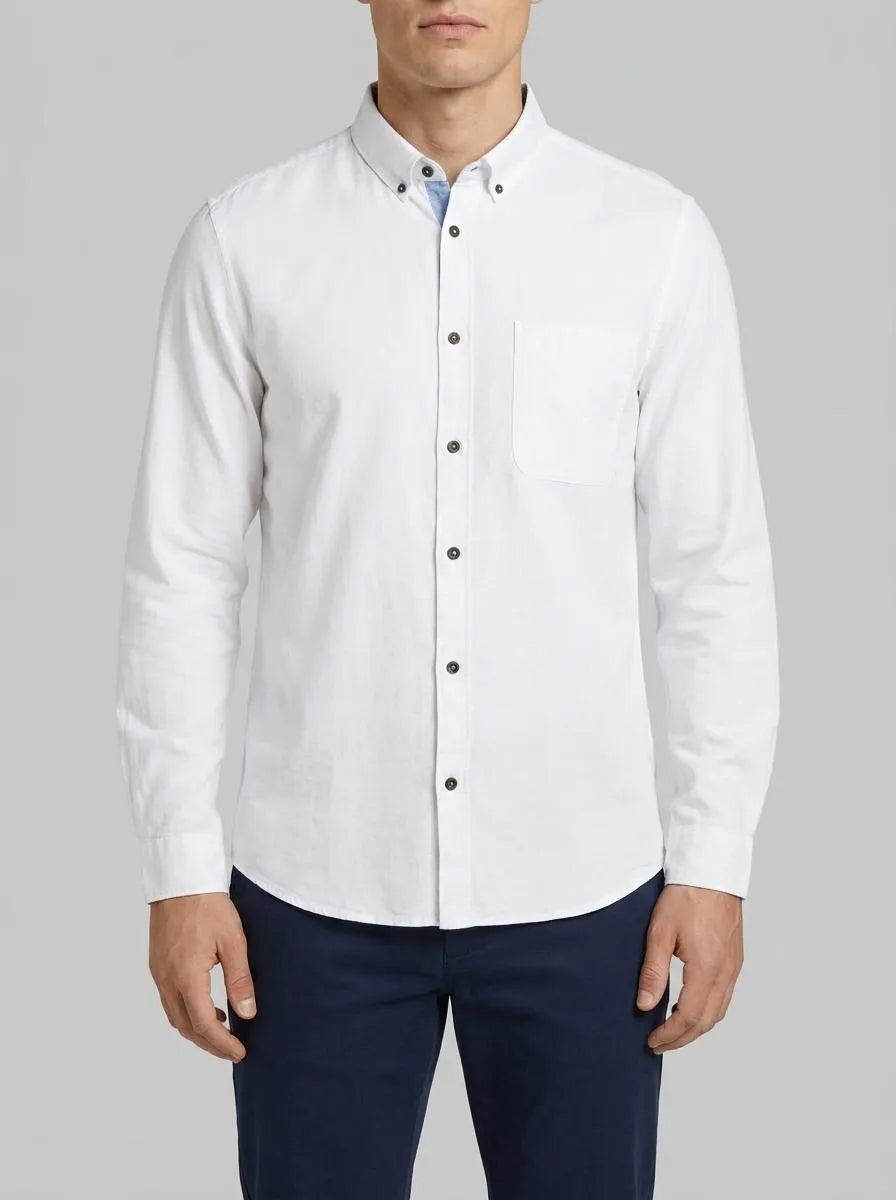 Tom Tailor White Men Slim Fit Long-Sleeved Dress Shirt SKU: 1041356_20000 Image 00
