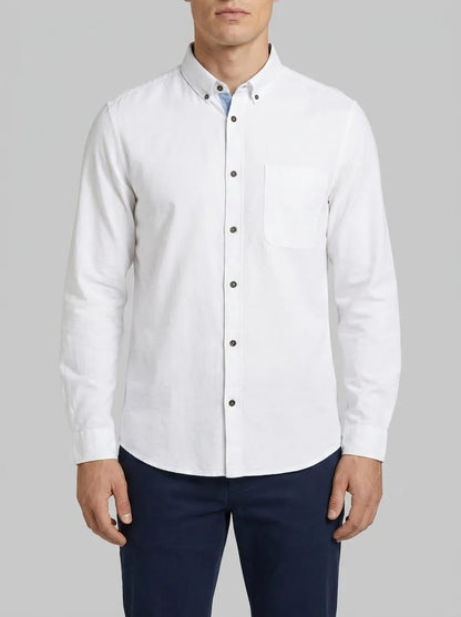 Tom Tailor White Men Slim Fit Long-Sleeved Dress Shirt SKU: 1041356_20000 Image 00