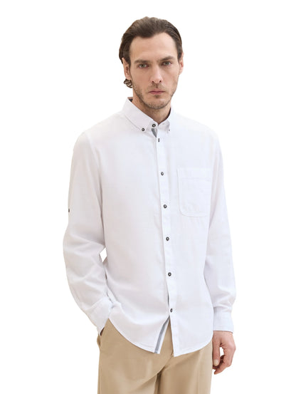 Tom Tailor White Men Slim Fit Long-Sleeved Dress Shirt SKU: 1041356_20000 Image 04