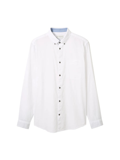 Tom Tailor White Men Slim Fit Long-Sleeved Dress Shirt SKU: 1041356_20000 Image 07