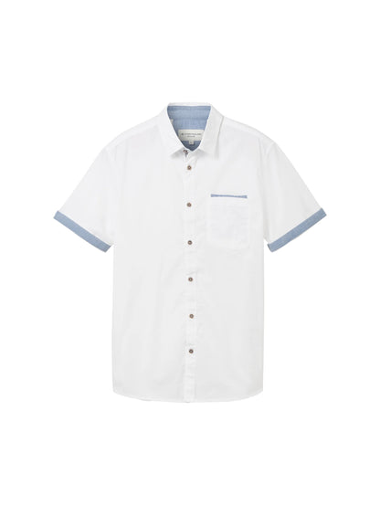 Tom Tailor White Men Short-Sleeved Shirt with a Chest Pocket SKU: 1041362_20000 Image 07