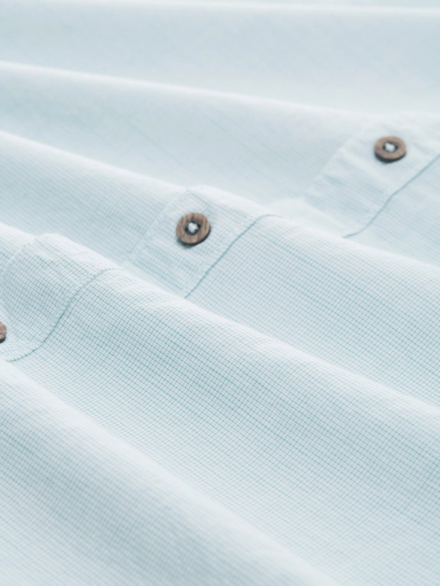 Tom Tailor Turquoise Small Structure Men Short-Sleeved Shirt with a Chest Pocket SKU: 1041362_35405 Image 06