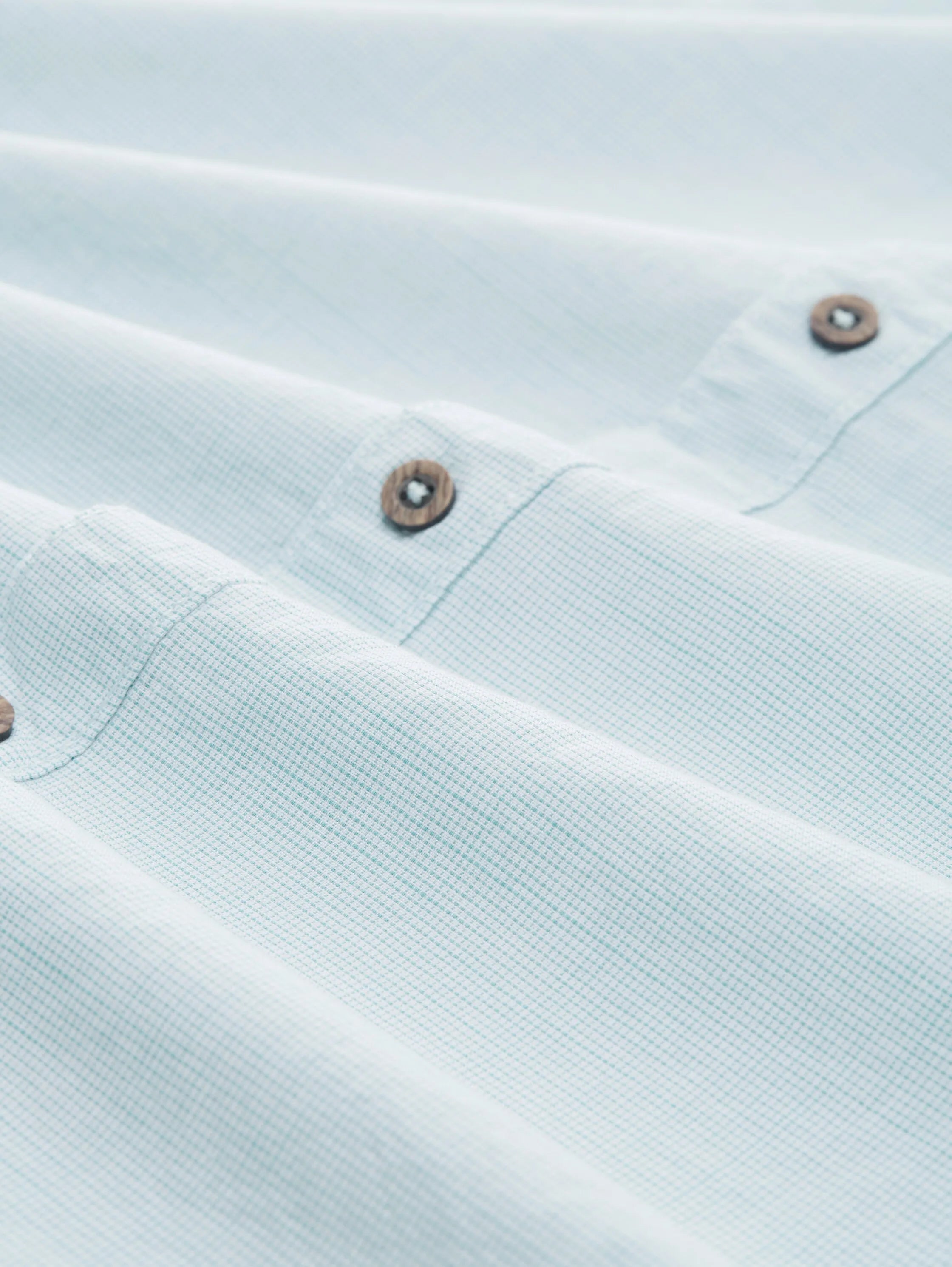 Tom Tailor Turquoise Small Structure Men Short-Sleeved Shirt with a Chest Pocket SKU: 1041362_35405 Image 06