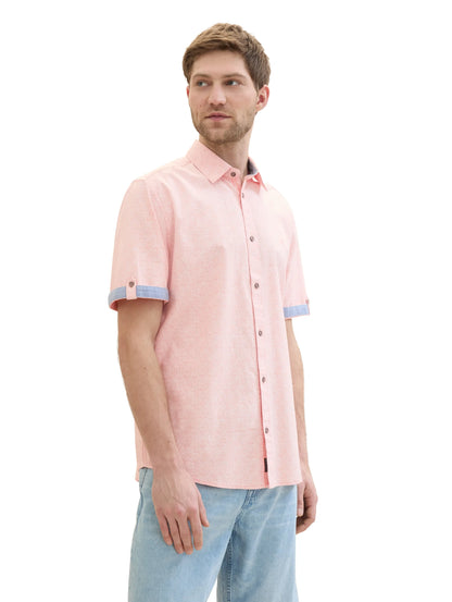 Tom Tailor Coral Geometric Design Men Regular Fit Long-Sleeved Dress Shirt SKU: 1041367_35428 Image 01