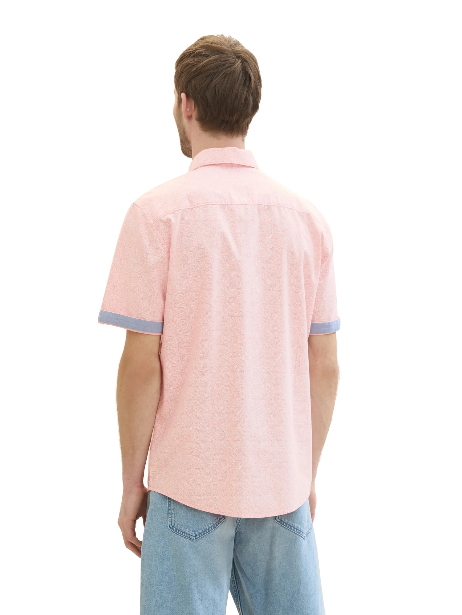 Tom Tailor Coral Geometric Design Men Regular Fit Long-Sleeved Dress Shirt SKU: 1041367_35428 Image 03