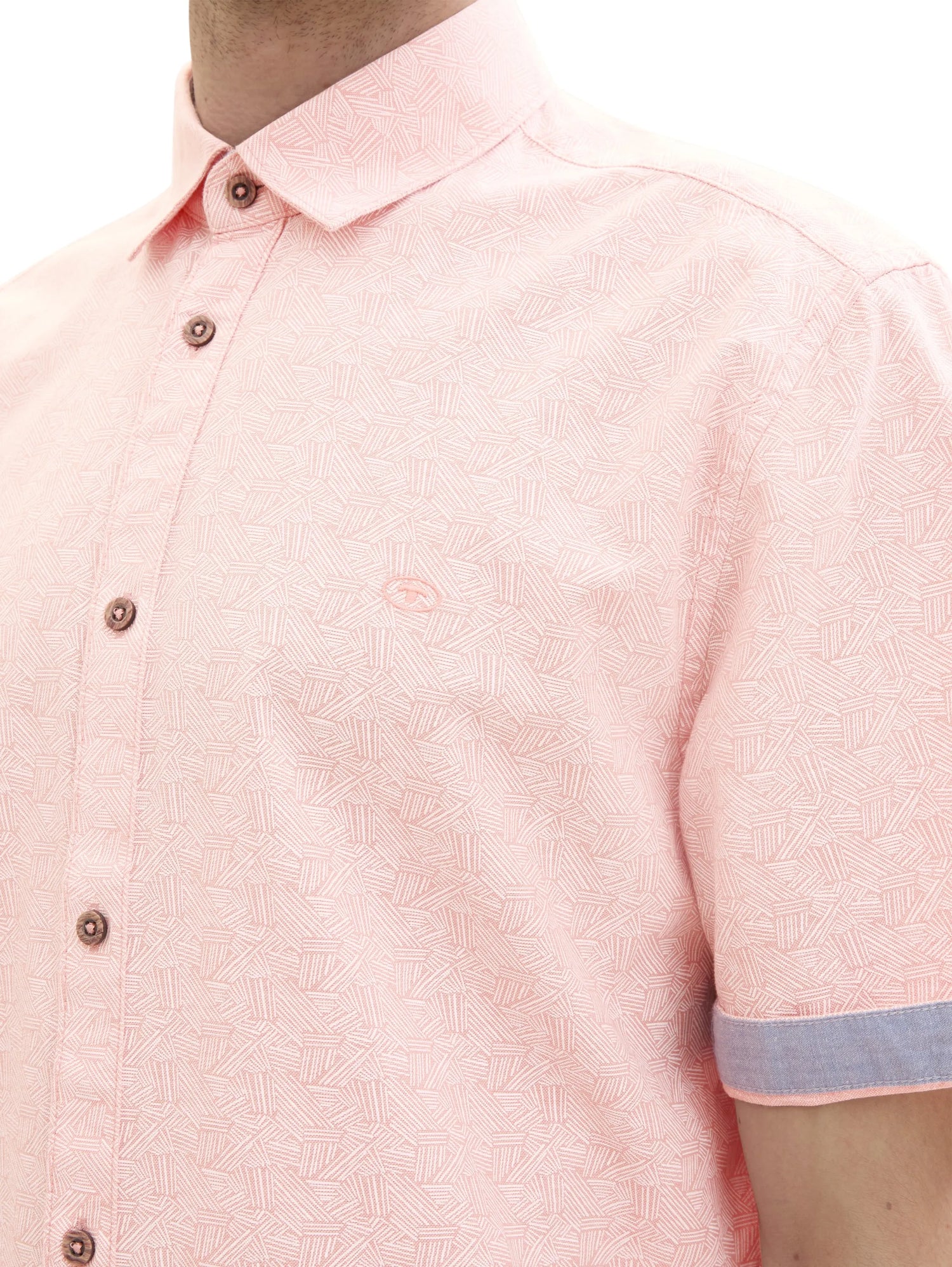 Tom Tailor Coral Geometric Design Men Regular Fit Long-Sleeved Dress Shirt SKU: 1041367_35428 Image 05