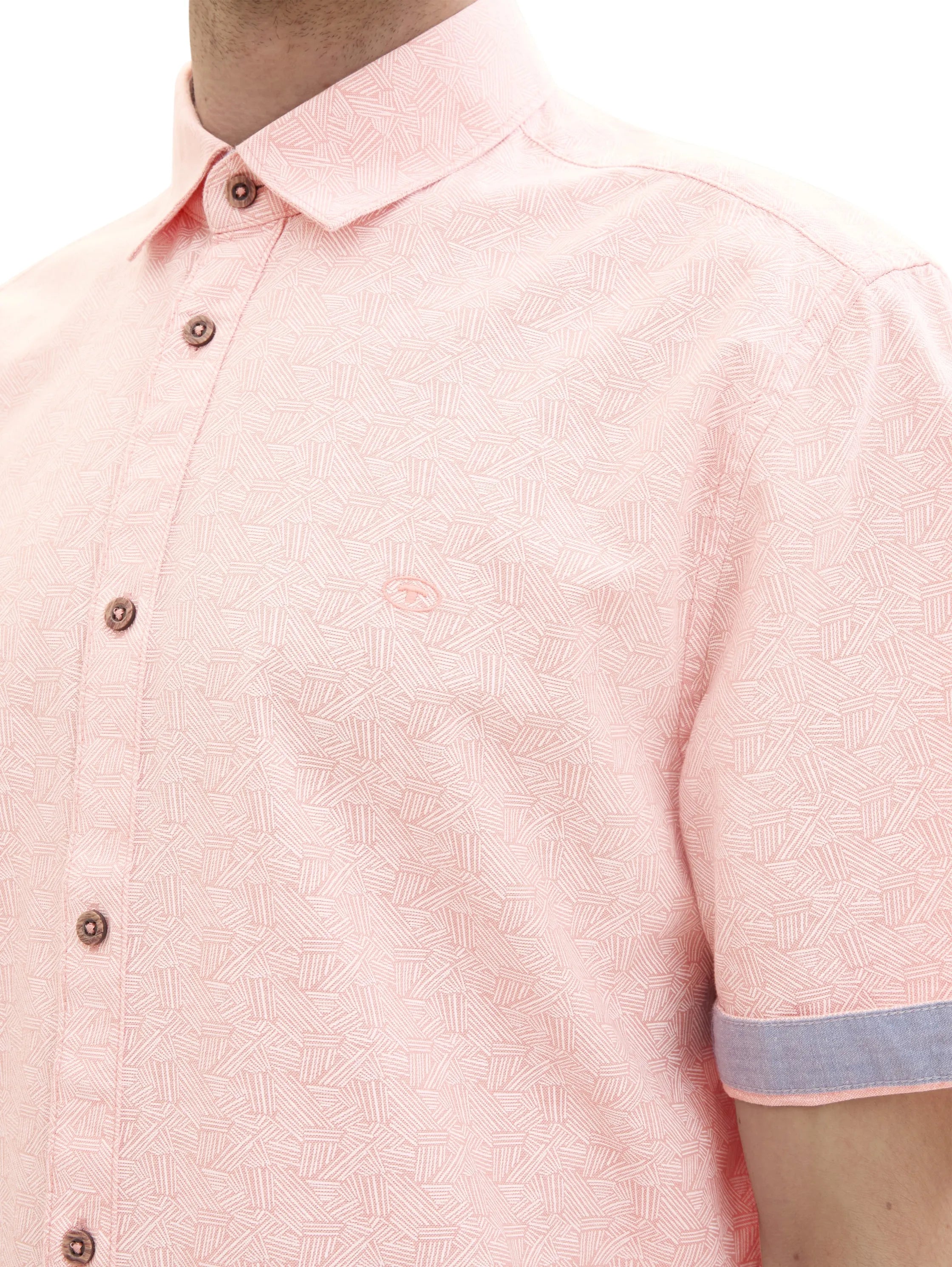 Tom Tailor Coral Geometric Design Men Regular Fit Long-Sleeved Dress Shirt SKU: 1041367_35428 Image 05