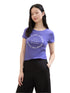 Denim Tom Tailor Vibrant Purple Women T-Shirt with a Print and Organic Cotton SKU: 1041419_35362 Image 01