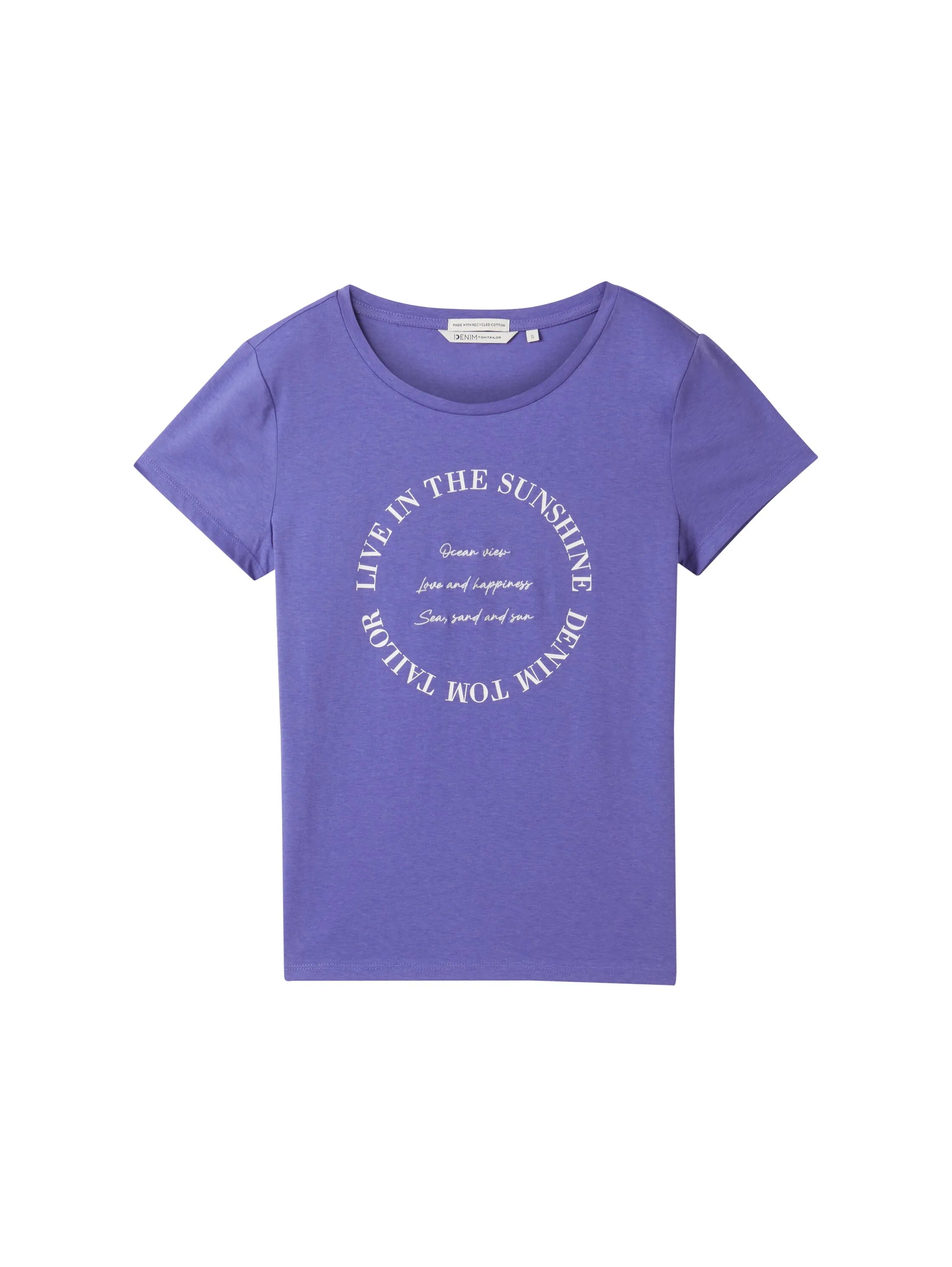 Denim Tom Tailor Vibrant Purple Women T-Shirt with a Print and Organic Cotton SKU: 1041419_35362 Image 07