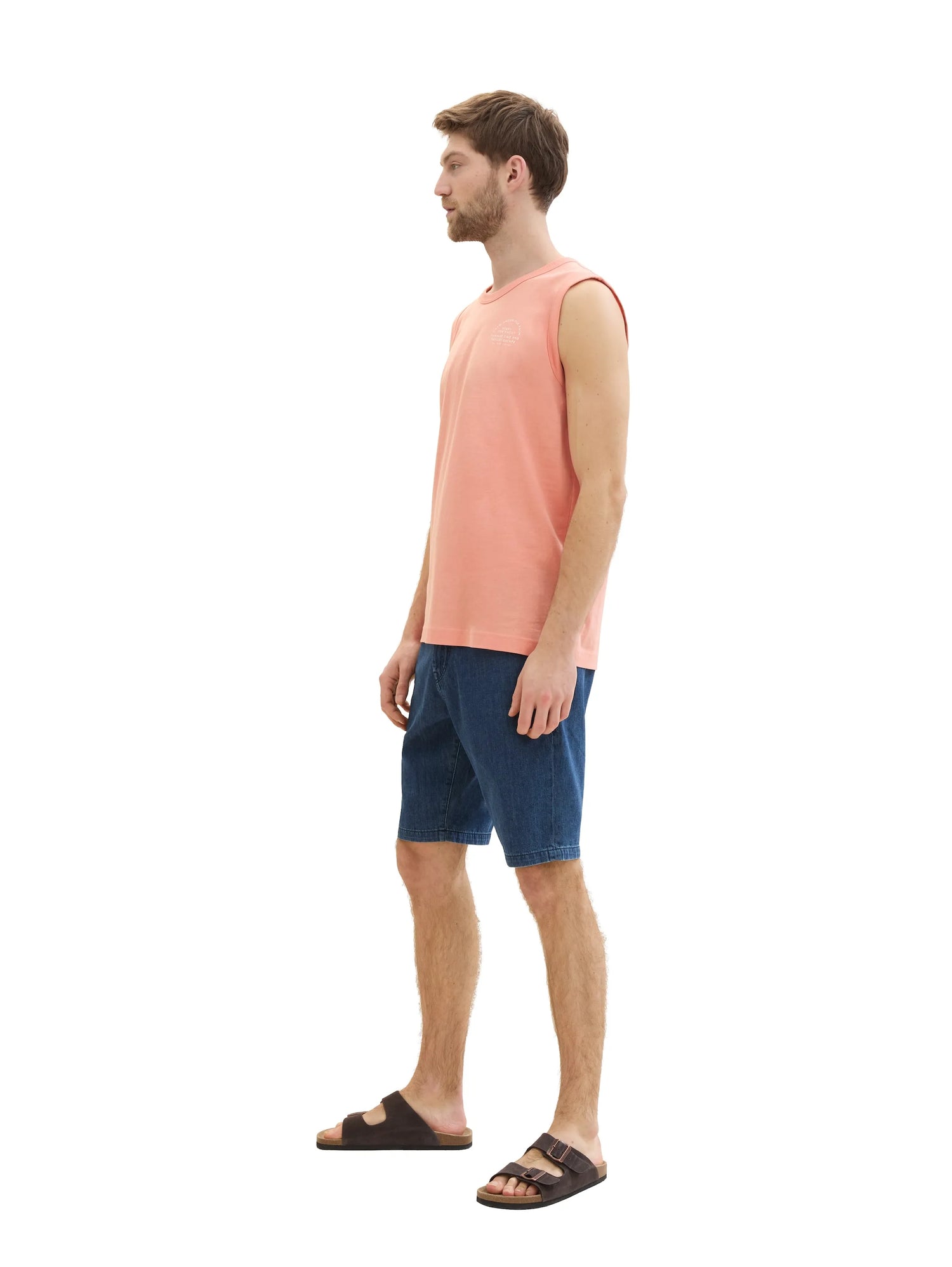 Tom Tailor Clean Mid Stone Blue Denim Men Josh Chino Shorts SKU: 1041424_10113 Image 02