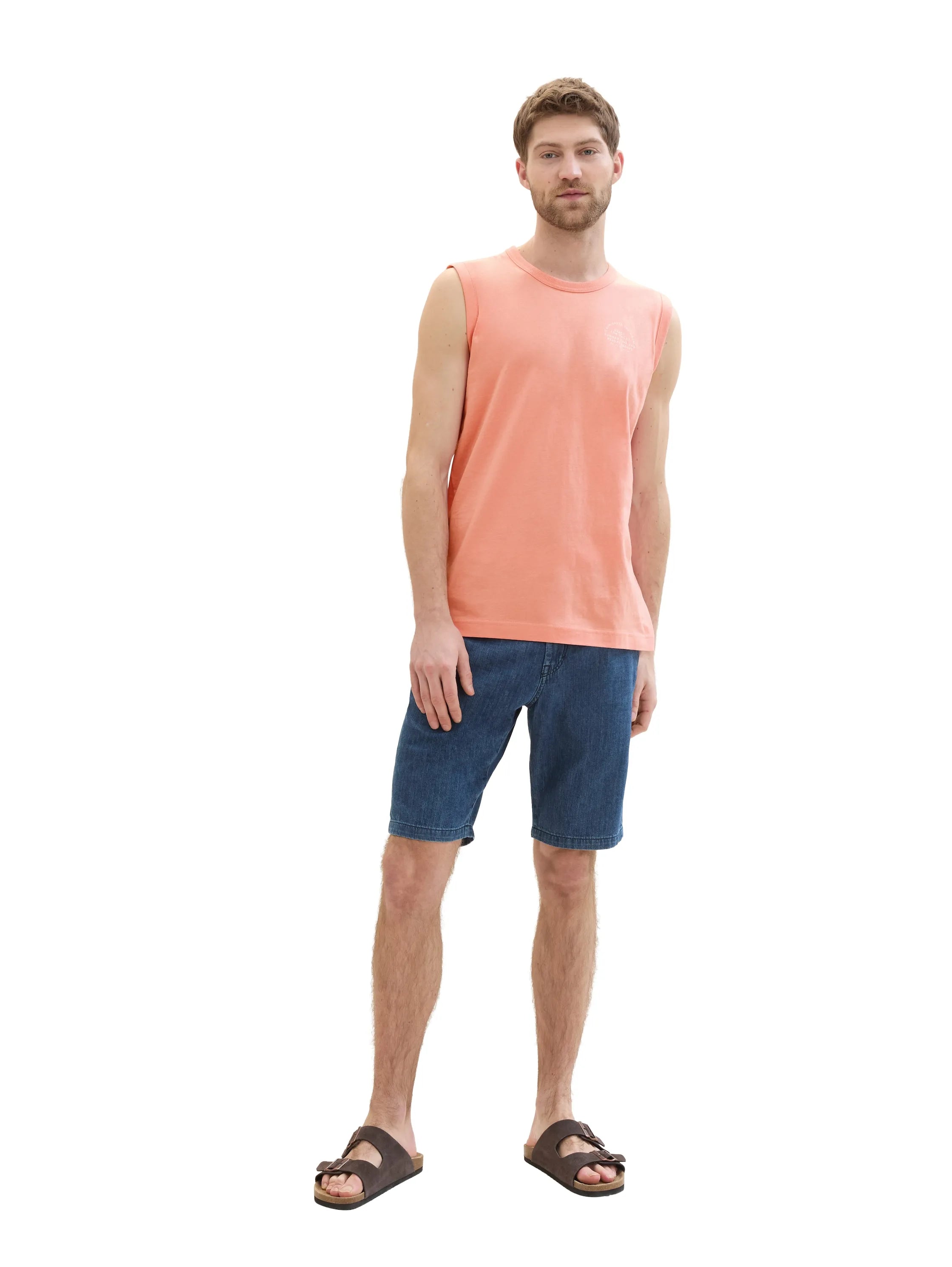 Tom Tailor Clean Mid Stone Blue Denim Men Josh Chino Shorts SKU: 1041424_10113 Image 07