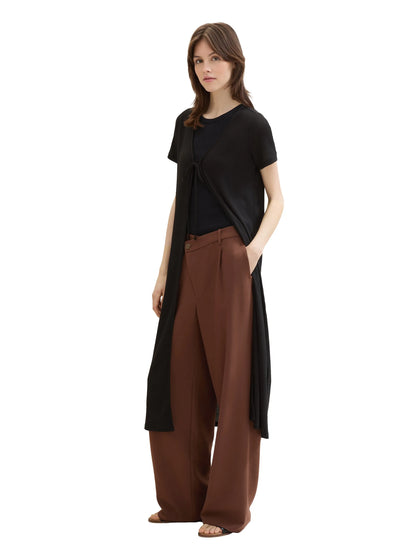 Denim Tom Tailor Deep Black Women Long Cardigan with a Waffle Texture SKU: 1041446_14482 Image 02