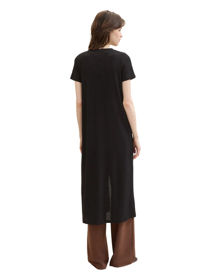 Denim Tom Tailor Deep Black Women Long Cardigan with a Waffle Texture SKU: 1041446_14482 Image 03