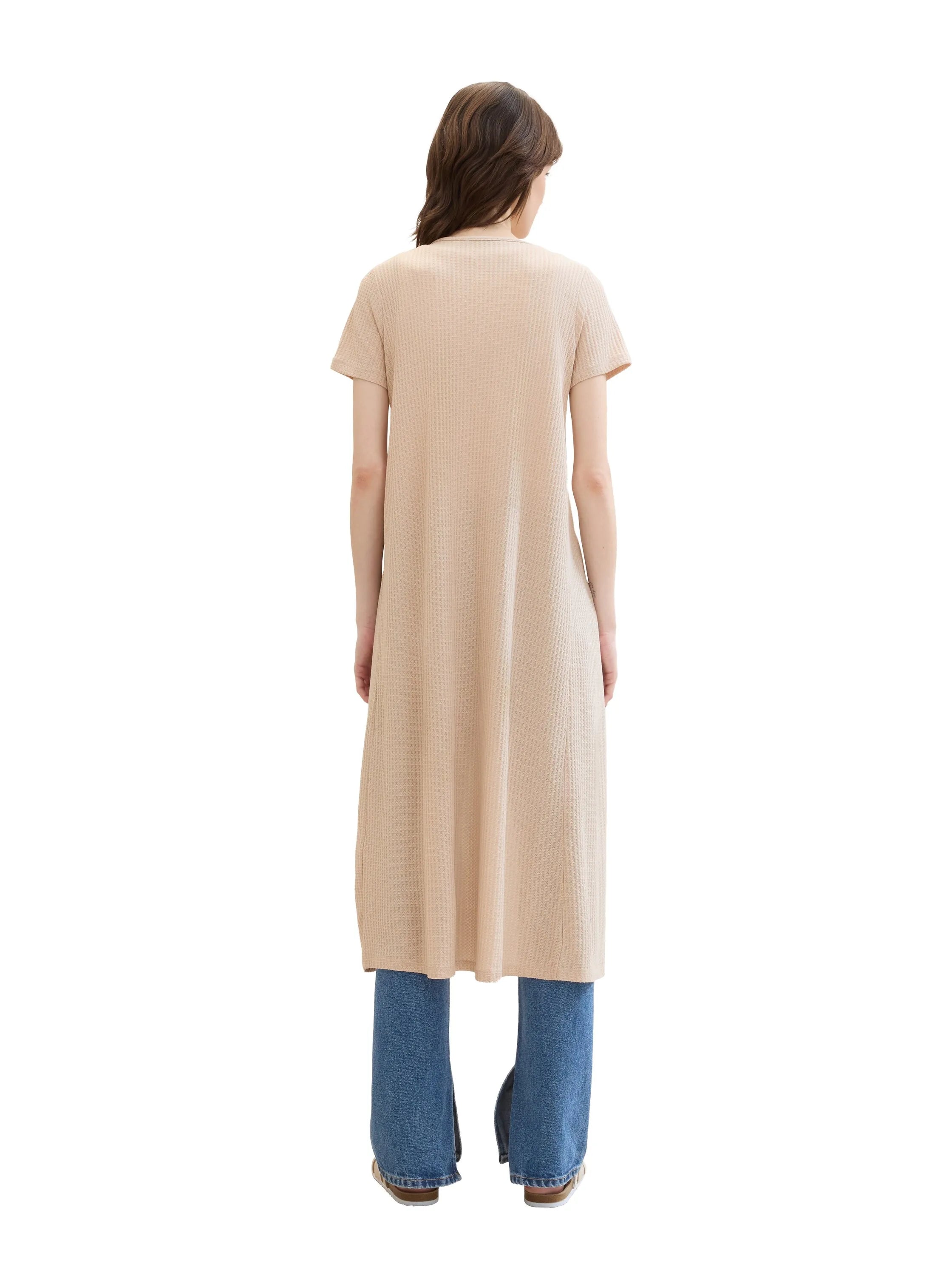 Denim Tom Tailor Bisque Women Long Cardigan with a Waffle Texture SKU: 1041446_33754 Image 03