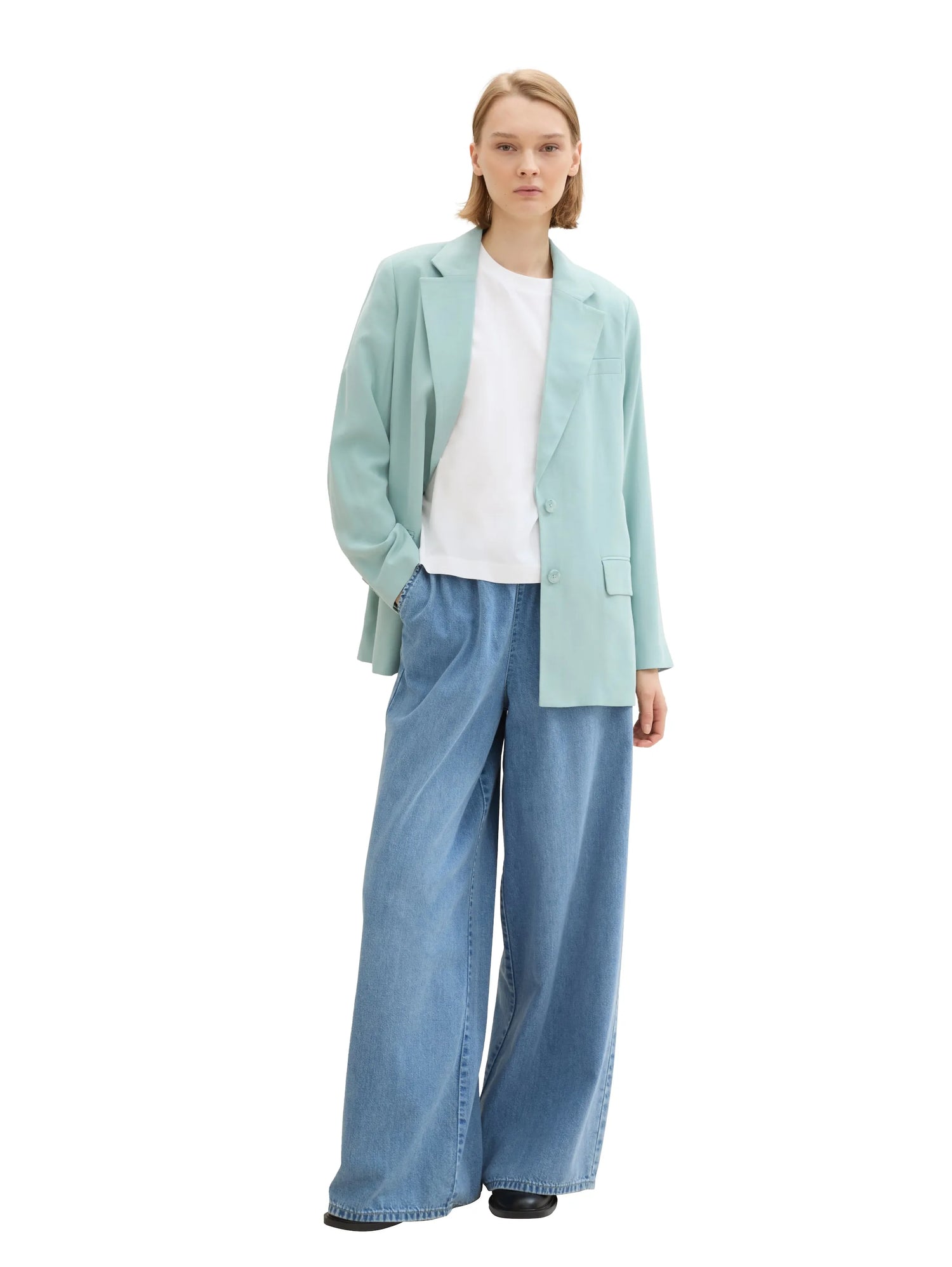 Denim Tom Tailor White Women Oversized Cotton T-Shirt SKU: 1041448_20000 Image 02