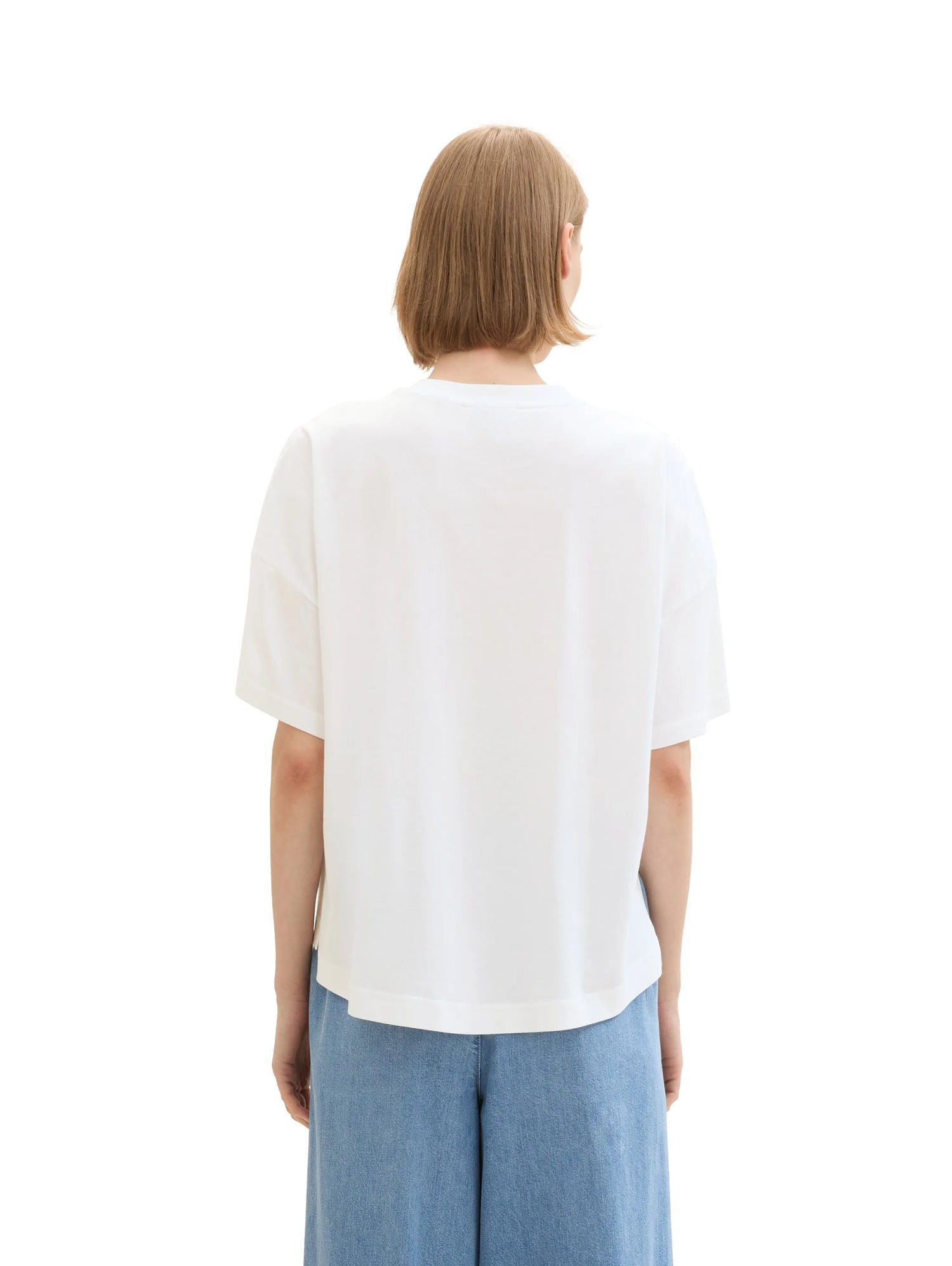 Denim Tom Tailor White Women Oversized Cotton T-Shirt SKU: 1041448_20000 Image 03