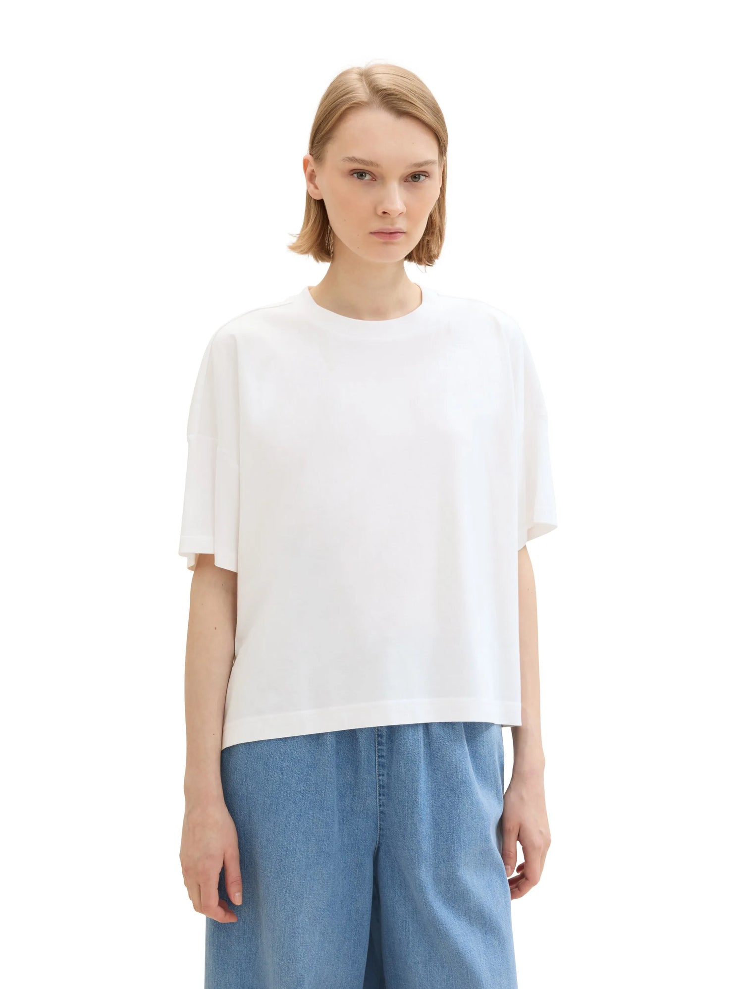 Denim Tom Tailor White Women Oversized Cotton T-Shirt SKU: 1041448_20000 Image 04