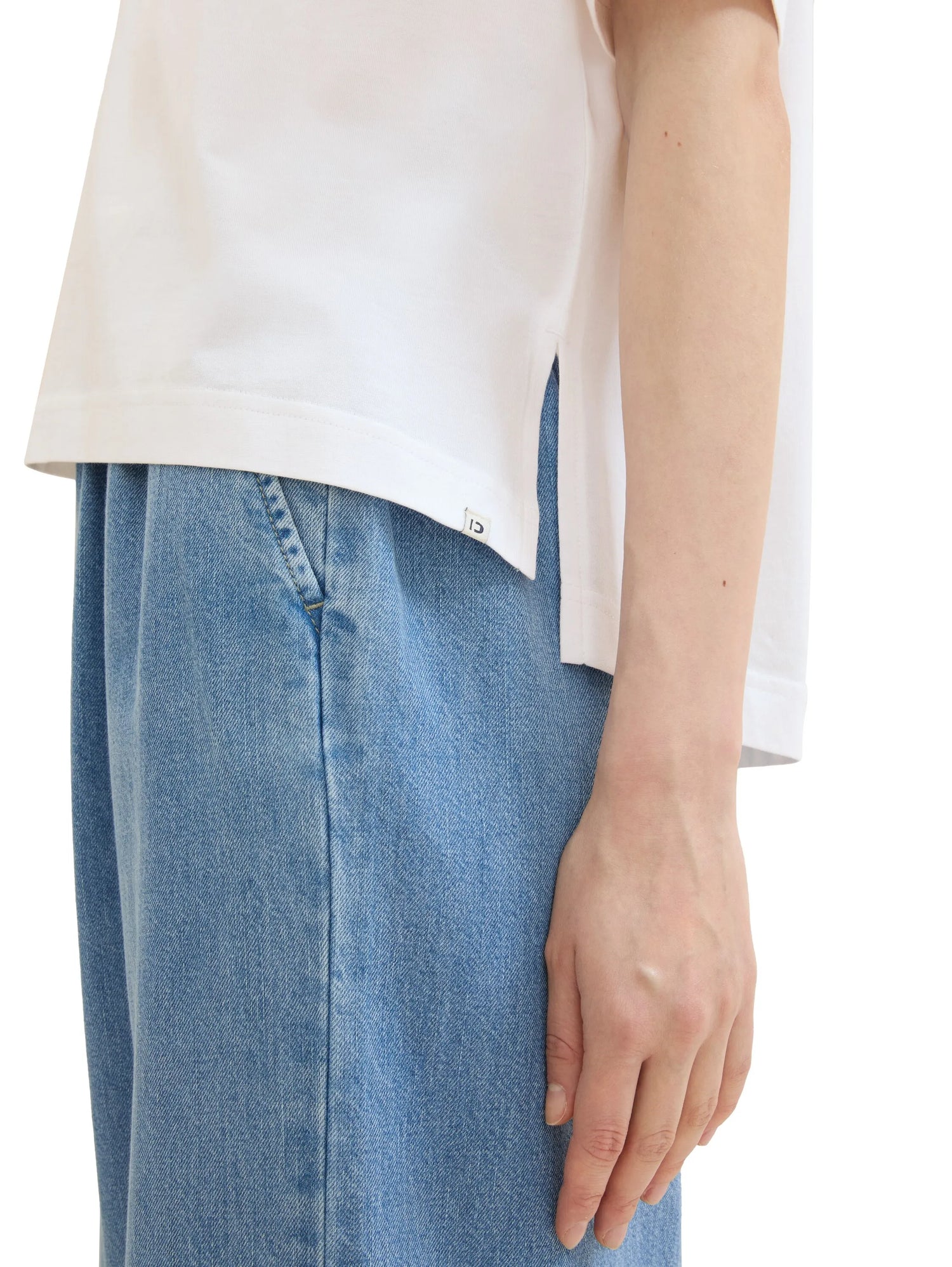 Denim Tom Tailor White Women Oversized Cotton T-Shirt SKU: 1041448_20000 Image 05