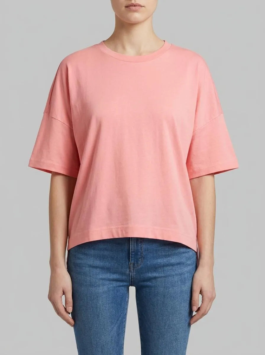 Denim Tom Tailor Shell Pink Women Oversized Cotton T-Shirt SKU: 1041448_35361 Image 00