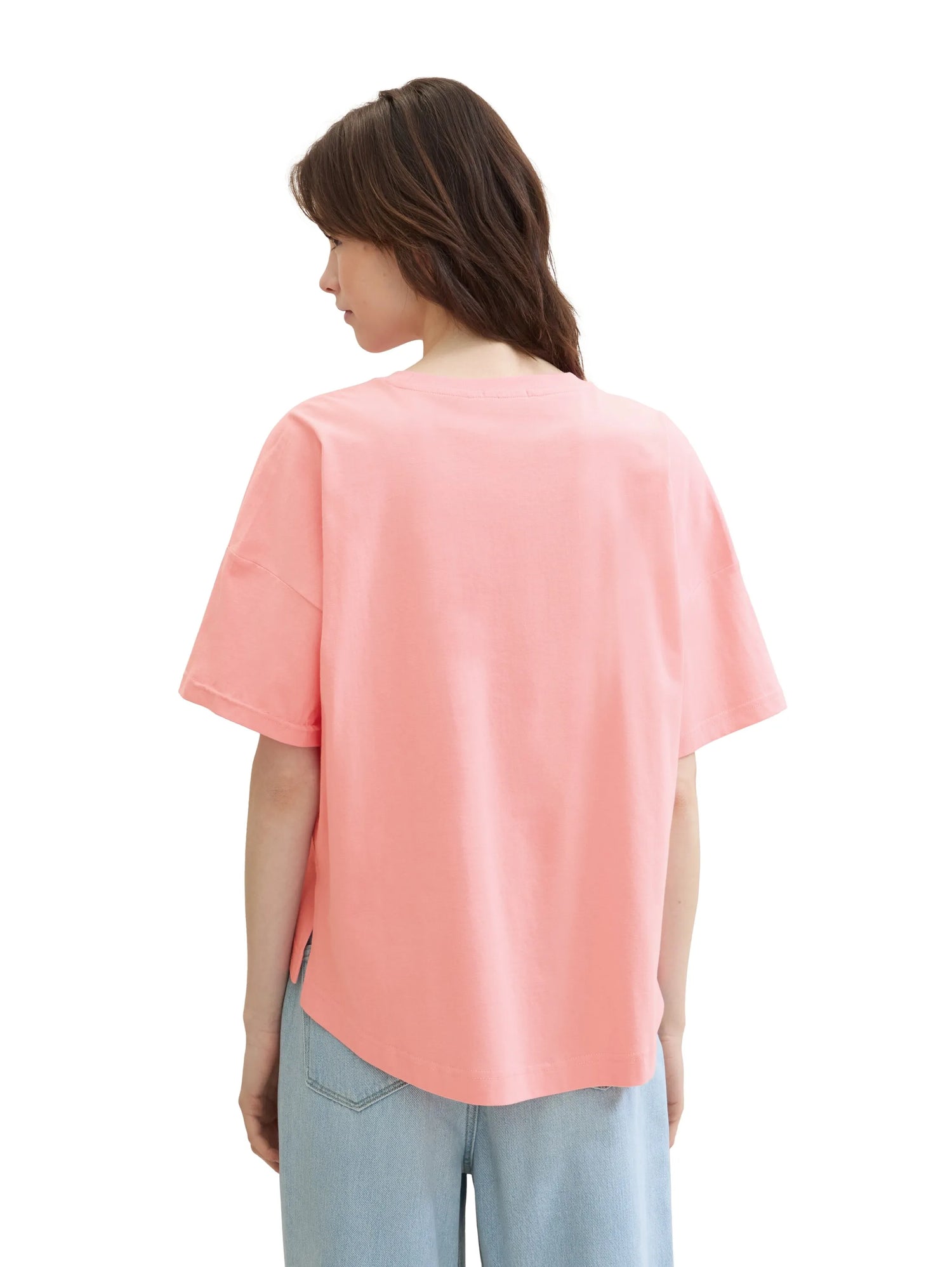 Denim Tom Tailor Shell Pink Women Oversized Cotton T-Shirt SKU: 1041448_35361 Image 03