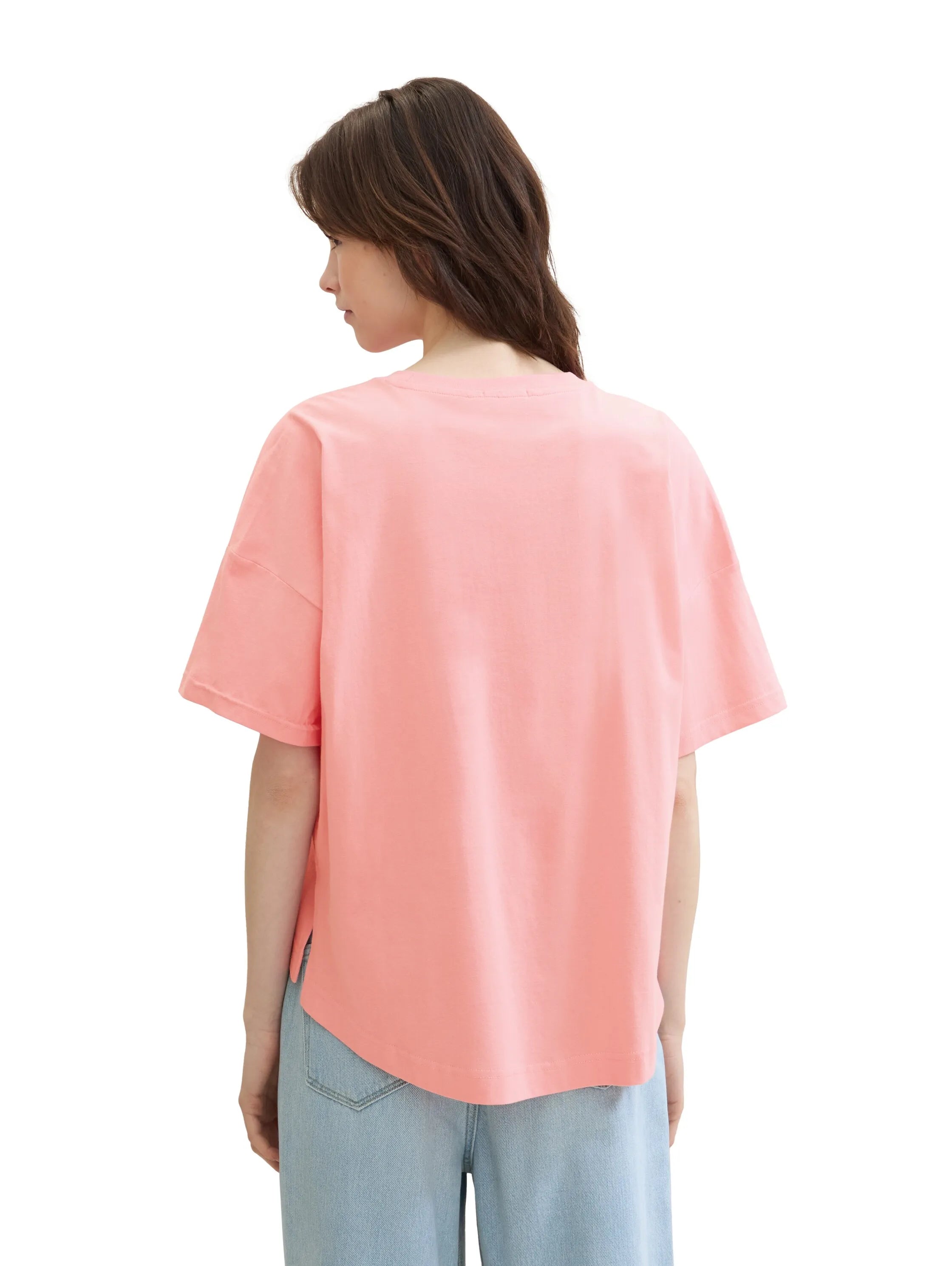 Denim Tom Tailor Shell Pink Women Oversized Cotton T-Shirt SKU: 1041448_35361 Image 03