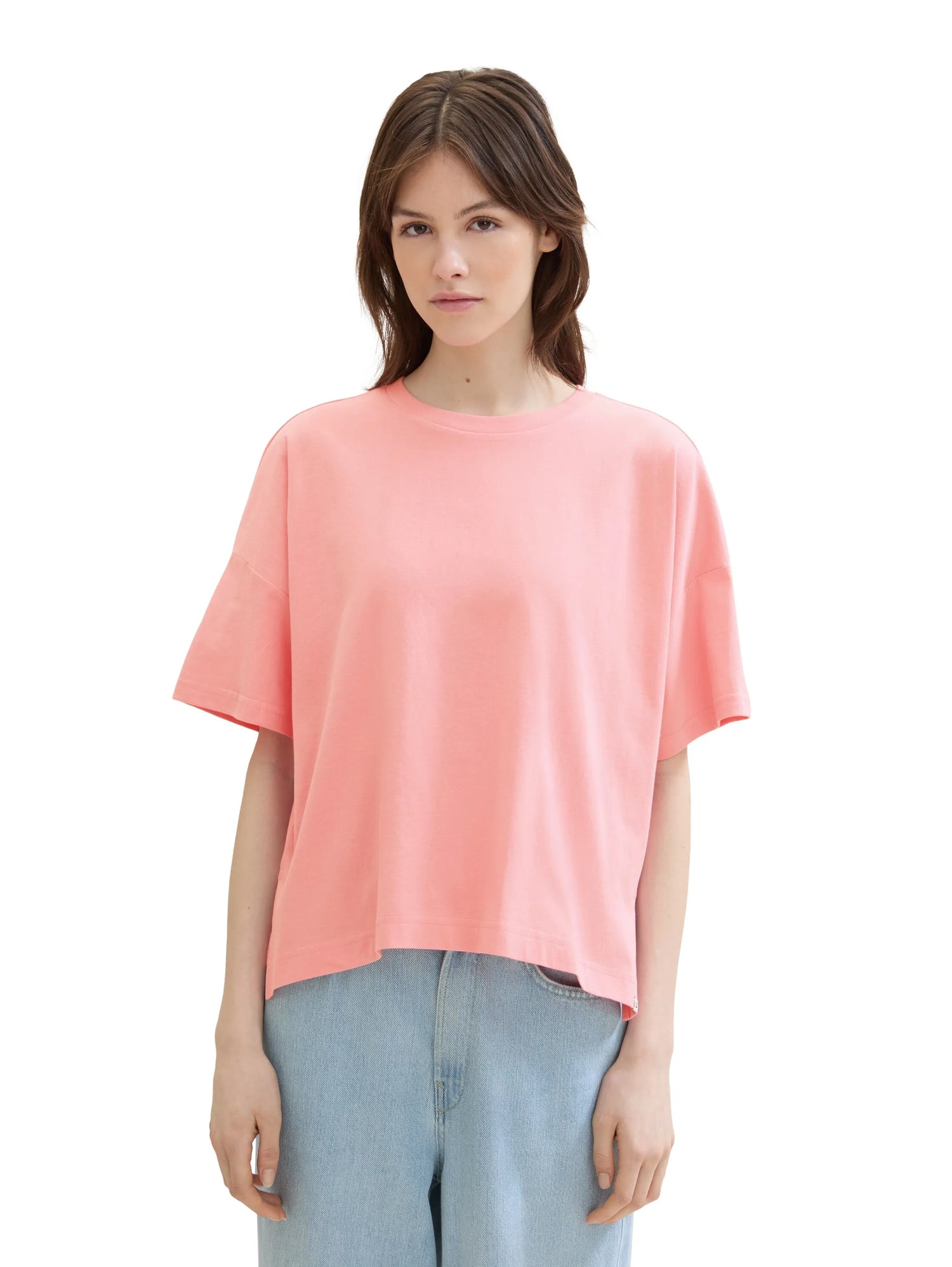 Denim Tom Tailor Shell Pink Women Oversized Cotton T-Shirt SKU: 1041448_35361 Image 04