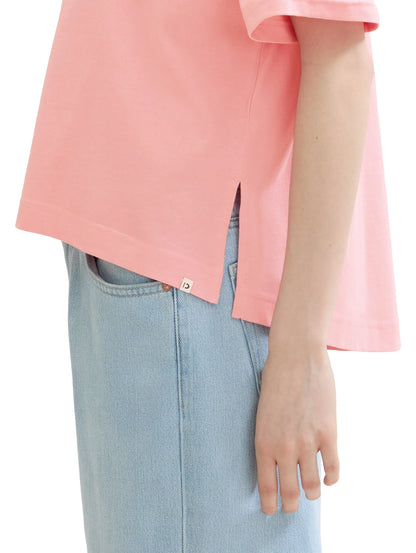 Denim Tom Tailor Shell Pink Women Oversized Cotton T-Shirt SKU: 1041448_35361 Image 05