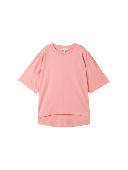 Denim Tom Tailor Shell Pink Women Oversized Cotton T-Shirt SKU: 1041448_35361 Image 07