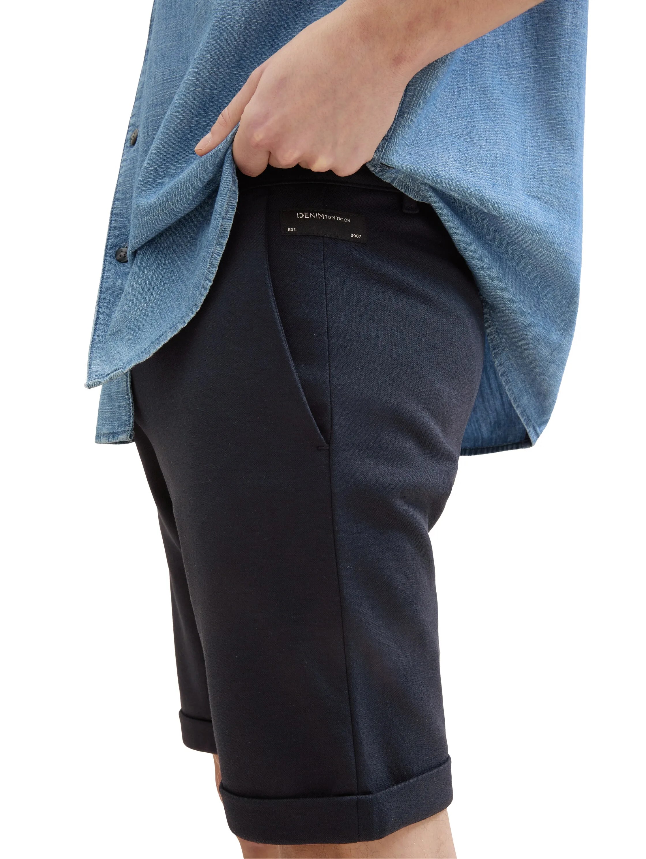 Denim Tom Tailor Sky Captain Blue Men Slim PiquŽ Chino Shorts SKU: 1041457_10668 Image 06