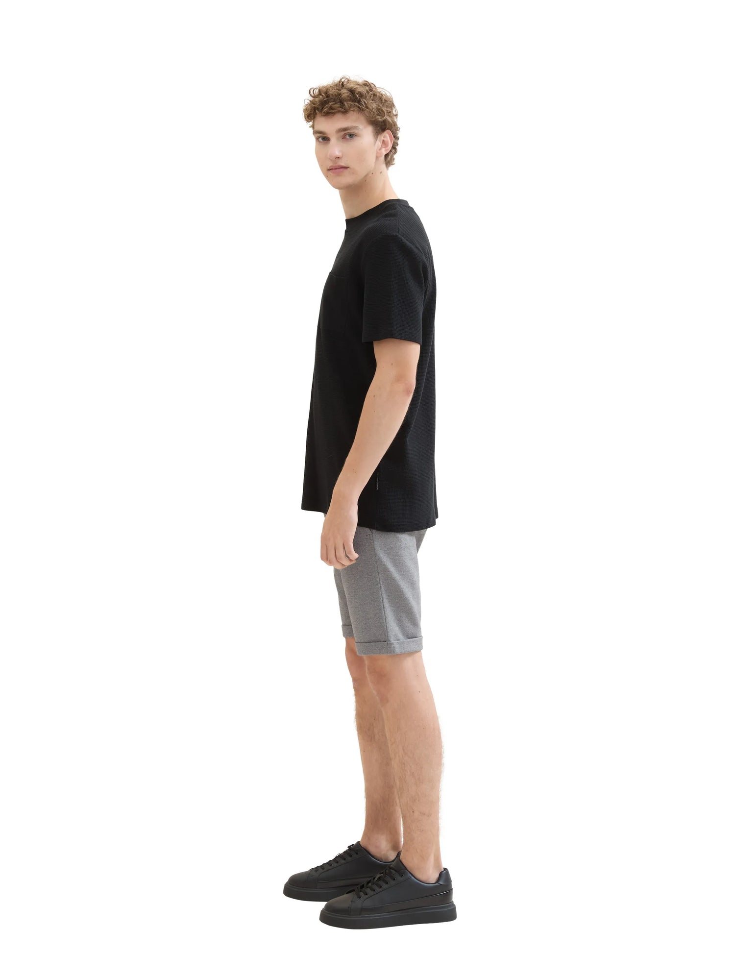 Denim Tom Tailor Grey Melange Pique Men Slim PiquŽ Chino Shorts SKU: 1041457_24774 Image 02