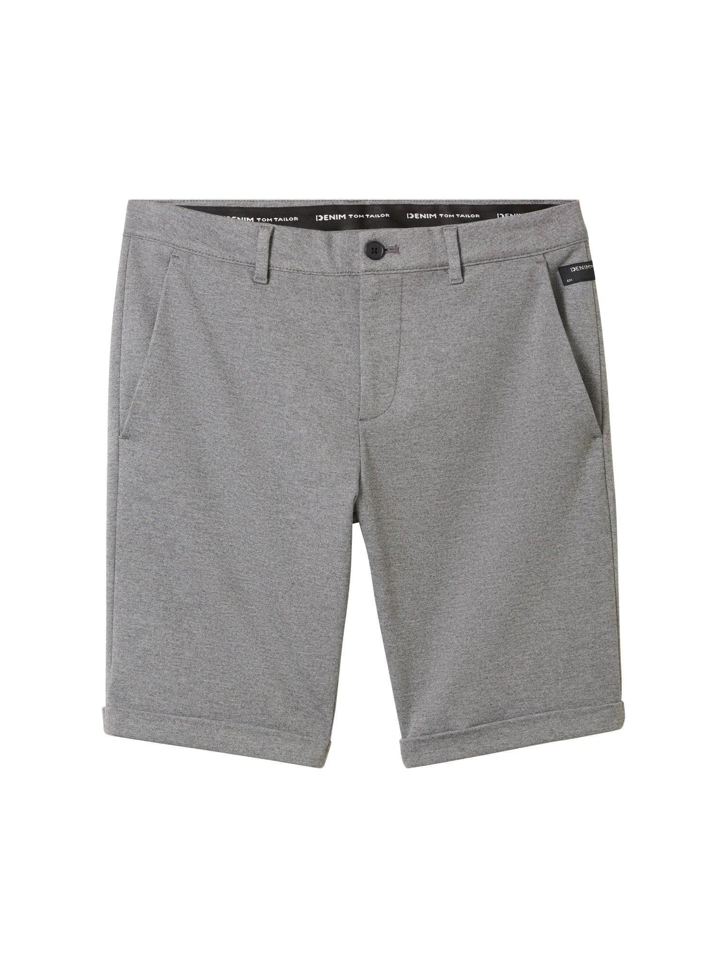 Denim Tom Tailor Grey Melange Pique Men Slim PiquŽ Chino Shorts SKU: 1041457_24774 Image 08