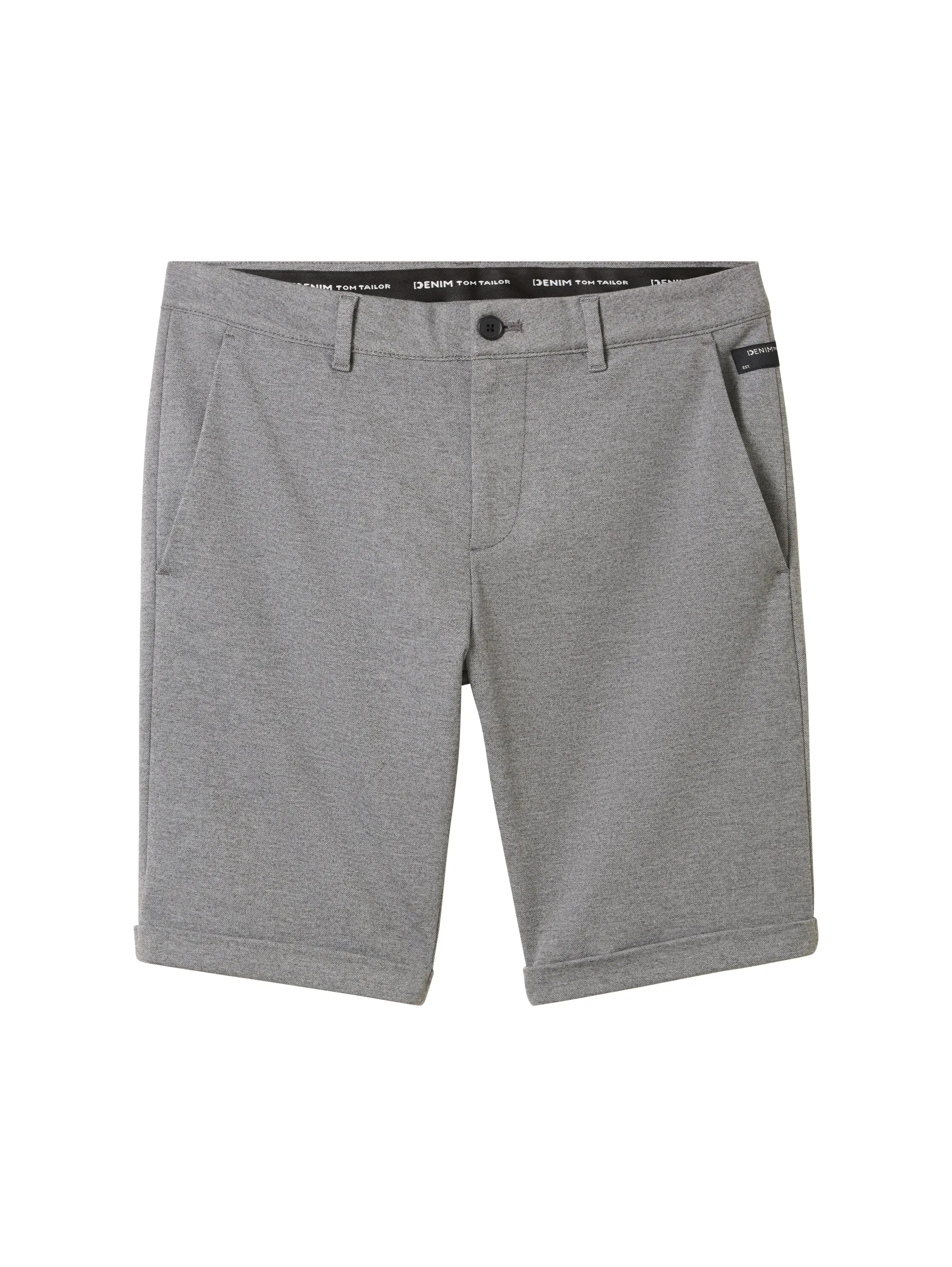 Denim Tom Tailor Grey Melange Pique Men Slim PiquŽ Chino Shorts SKU: 1041457_24774 Image 08