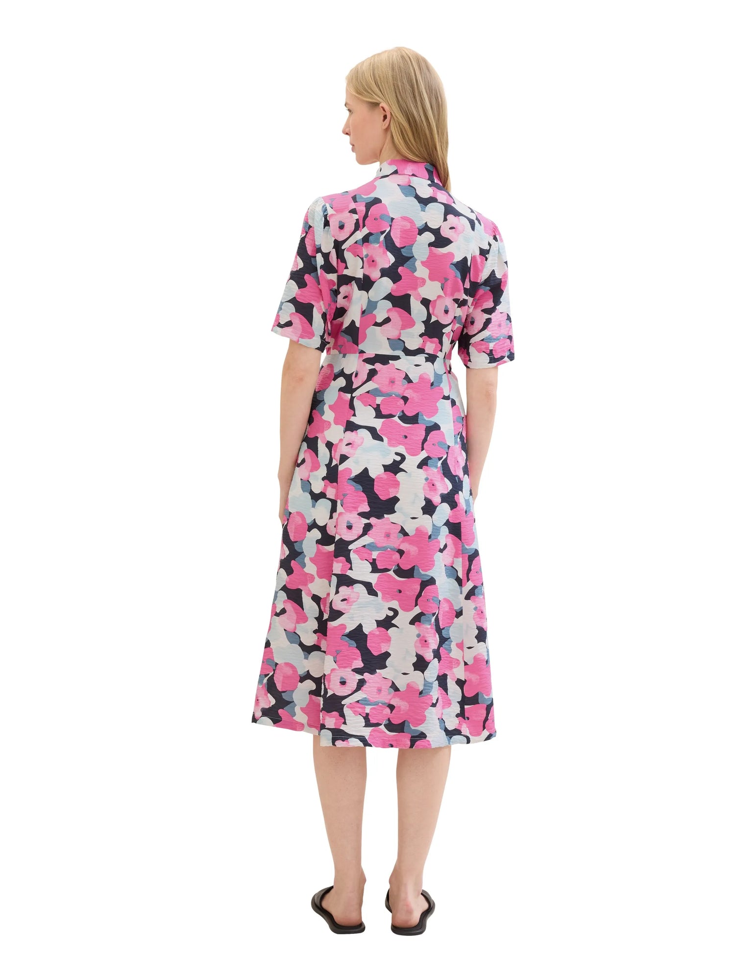 Tom Tailor Pink Colorful Floral Design Women Midi Dress with Lenzingª Ecoveroª  SKU: 1041508_35290 Image 03