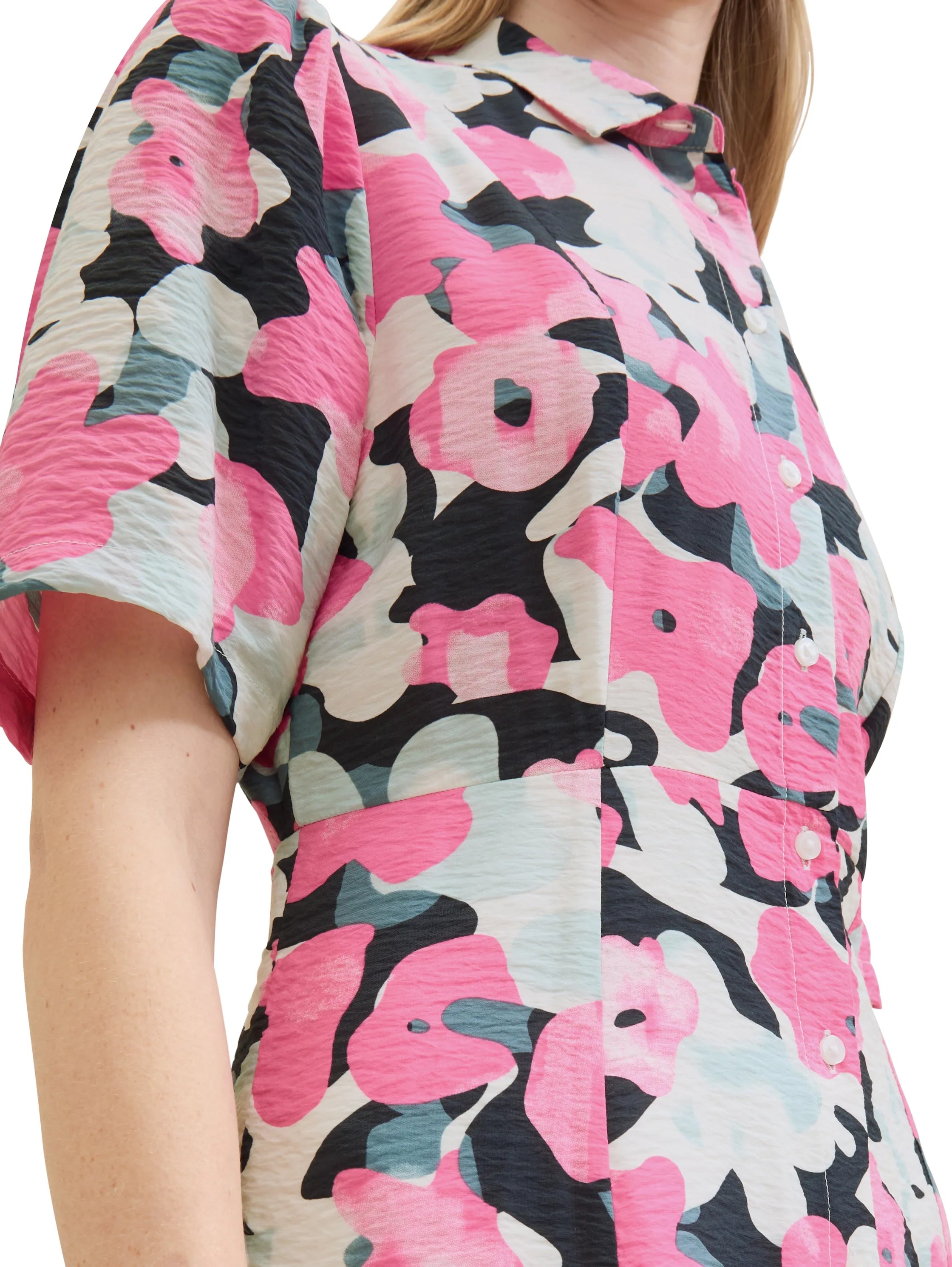 Tom Tailor Pink Colorful Floral Design Women Midi Dress with Lenzingª Ecoveroª  SKU: 1041508_35290 Image 05