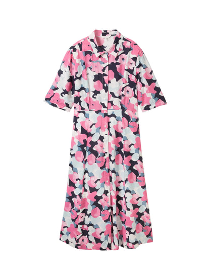 Tom Tailor Pink Colorful Floral Design Women Midi Dress with Lenzingª Ecoveroª  SKU: 1041508_35290 Image 07