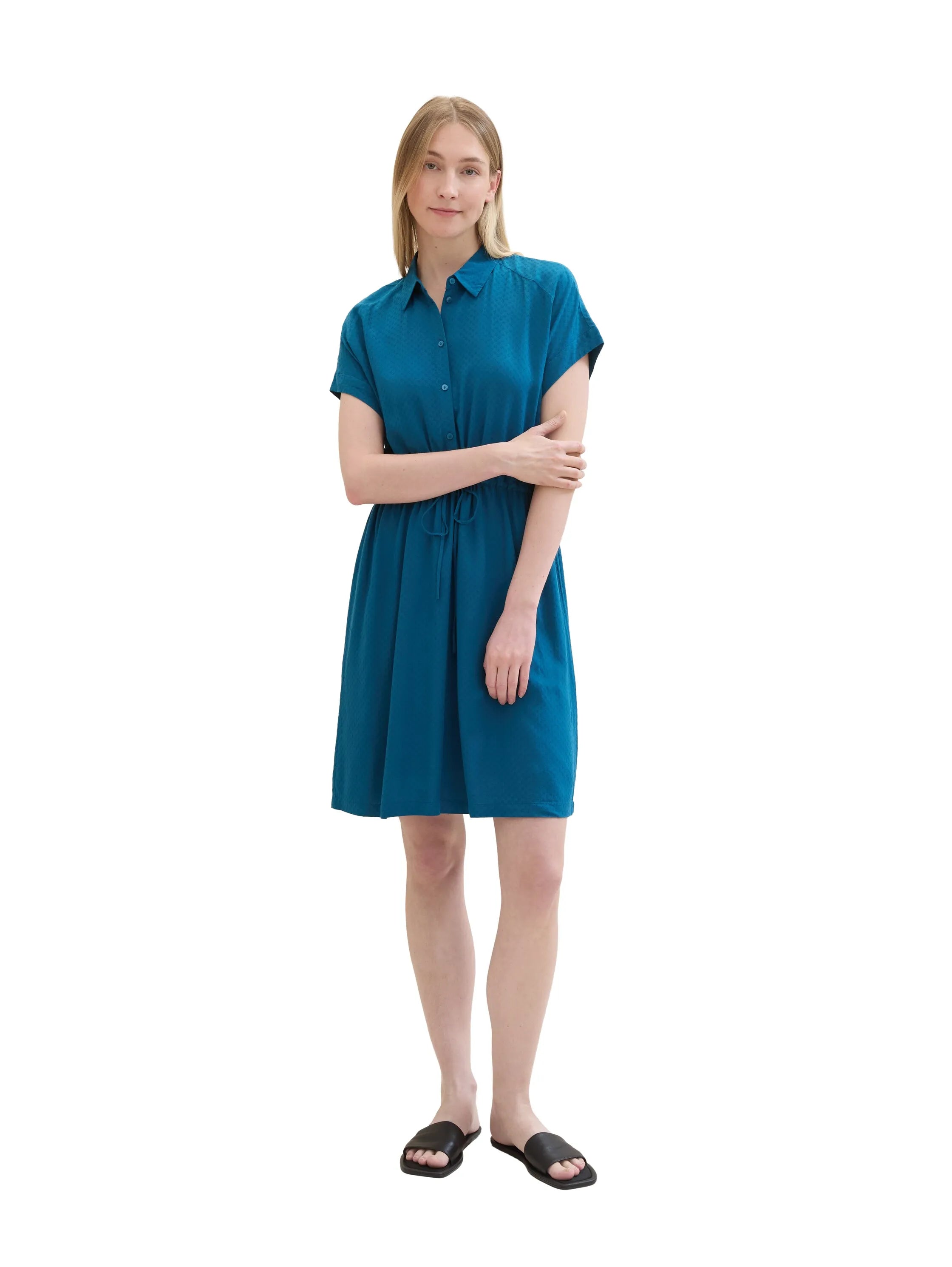 Tom Tailor Moss Blue Women Loose Fit Short-Sleeved Dress SKU: 1041513_13353 Image 01