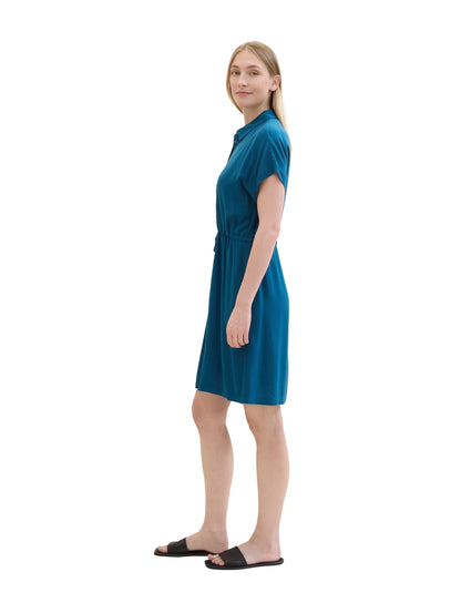 Tom Tailor Moss Blue Women Loose Fit Short-Sleeved Dress SKU: 1041513_13353 Image 02