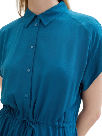 Tom Tailor Moss Blue Women Loose Fit Short-Sleeved Dress SKU: 1041513_13353 Image 05