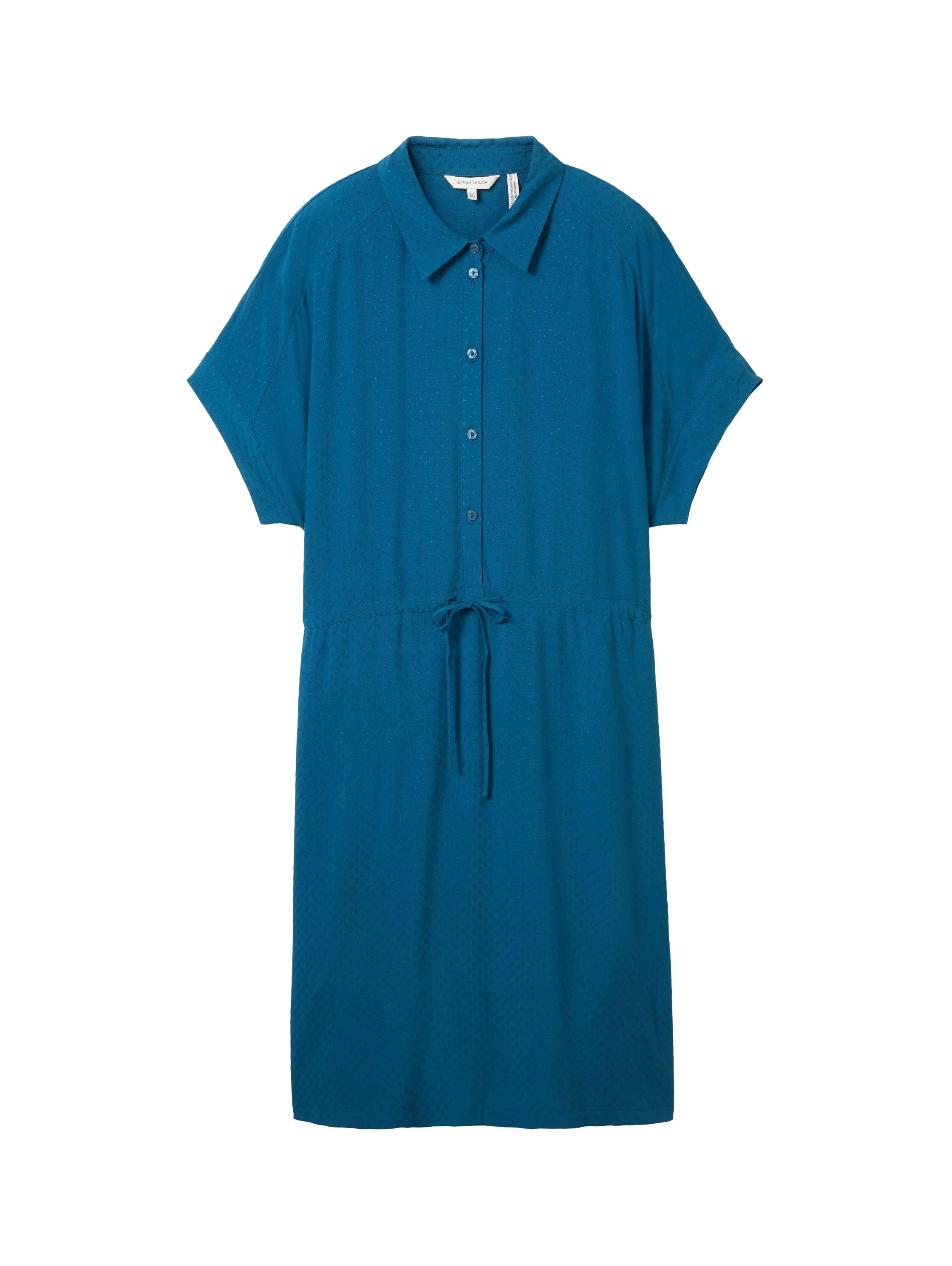 Tom Tailor Moss Blue Women Loose Fit Short-Sleeved Dress SKU: 1041513_13353 Image 07
